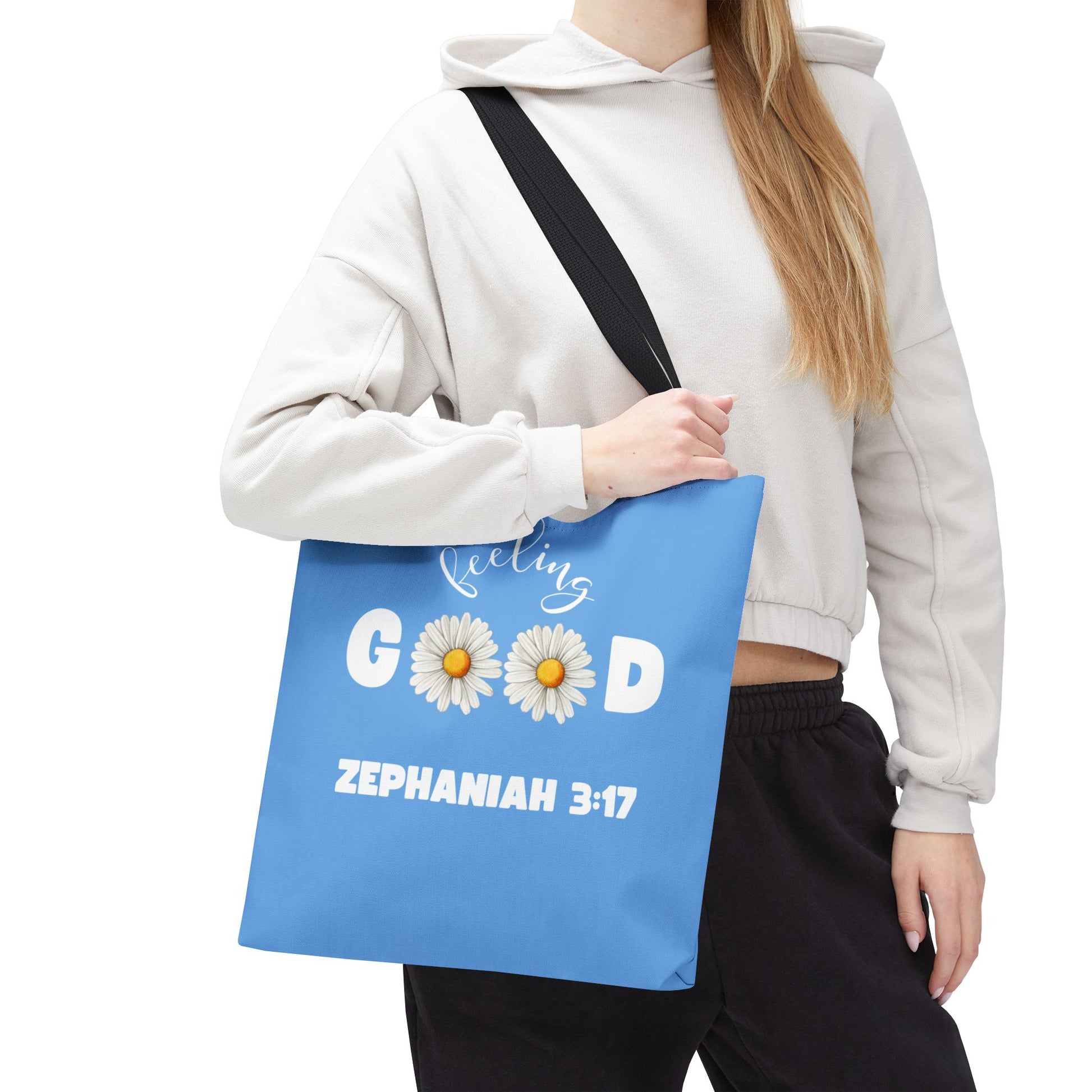 Inspirational Tote Bag - Feeling Good, Floral Design, Scripture Quote, Motivational Gift, Everyday Use, Church Events