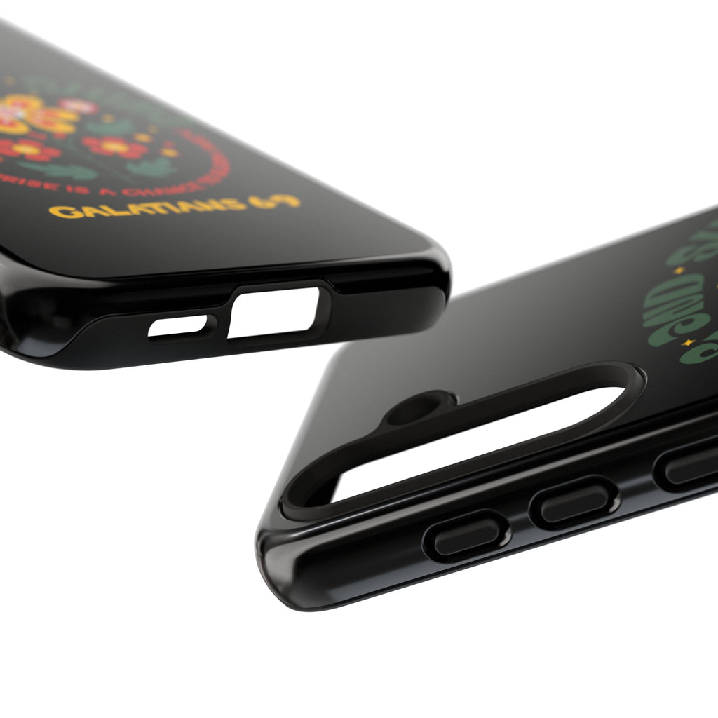 Floral "Rise and Shine" Galatians 6:9 Phone Case – Motivational Christian Gift