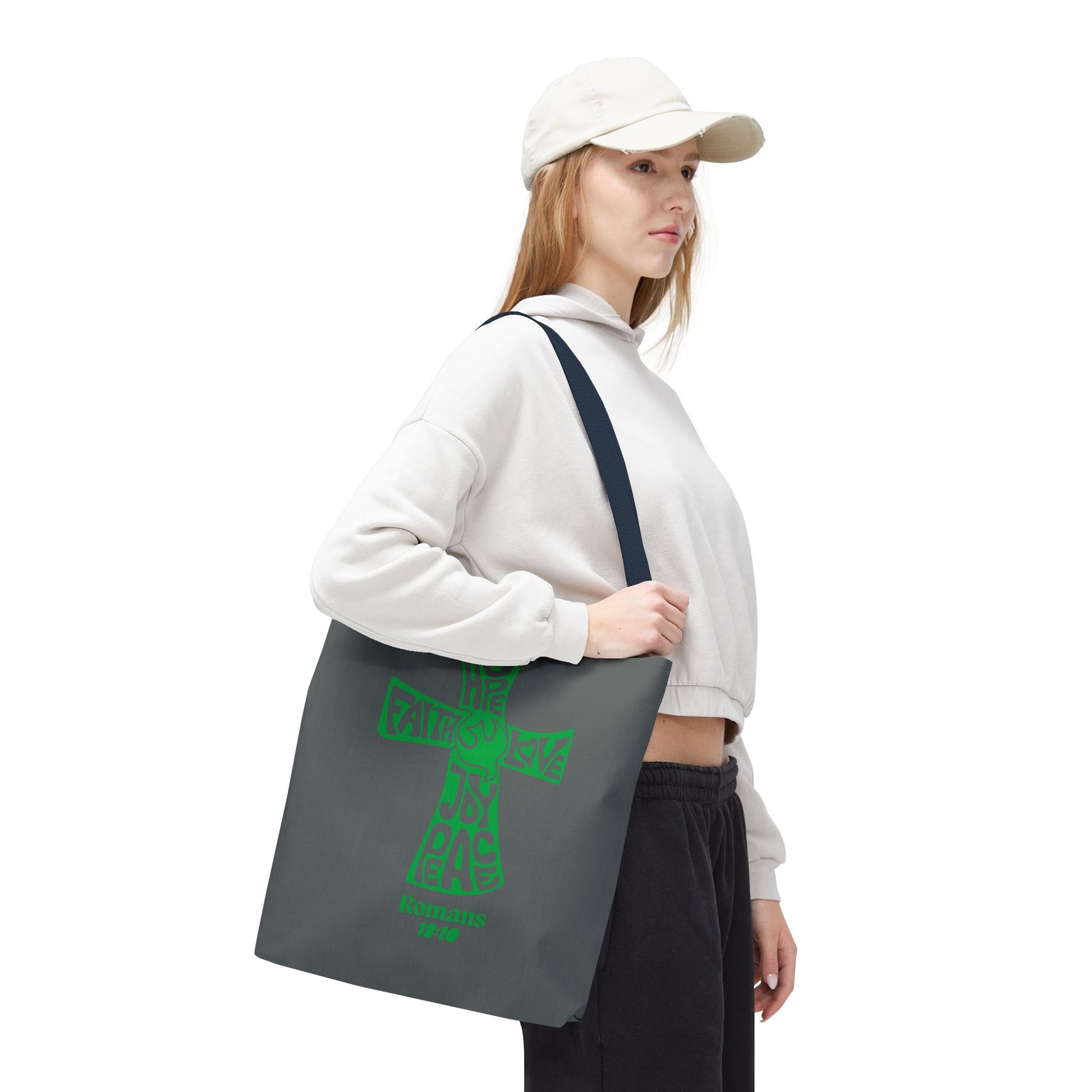 Faith-Inspired Tote Bag, Motivational Cross Design, Spiritual Gift, Everyday Use, Eco-Friendly Fashion, Religious Accessories