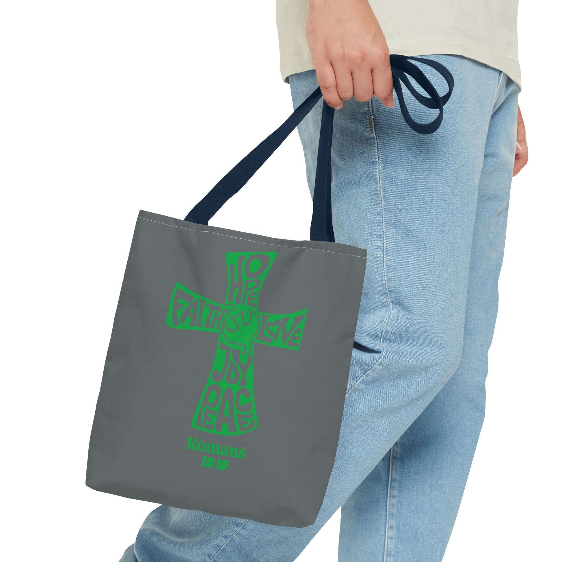 Faith-Inspired Tote Bag, Motivational Cross Design, Spiritual Gift, Everyday Use, Eco-Friendly Fashion, Religious Accessories