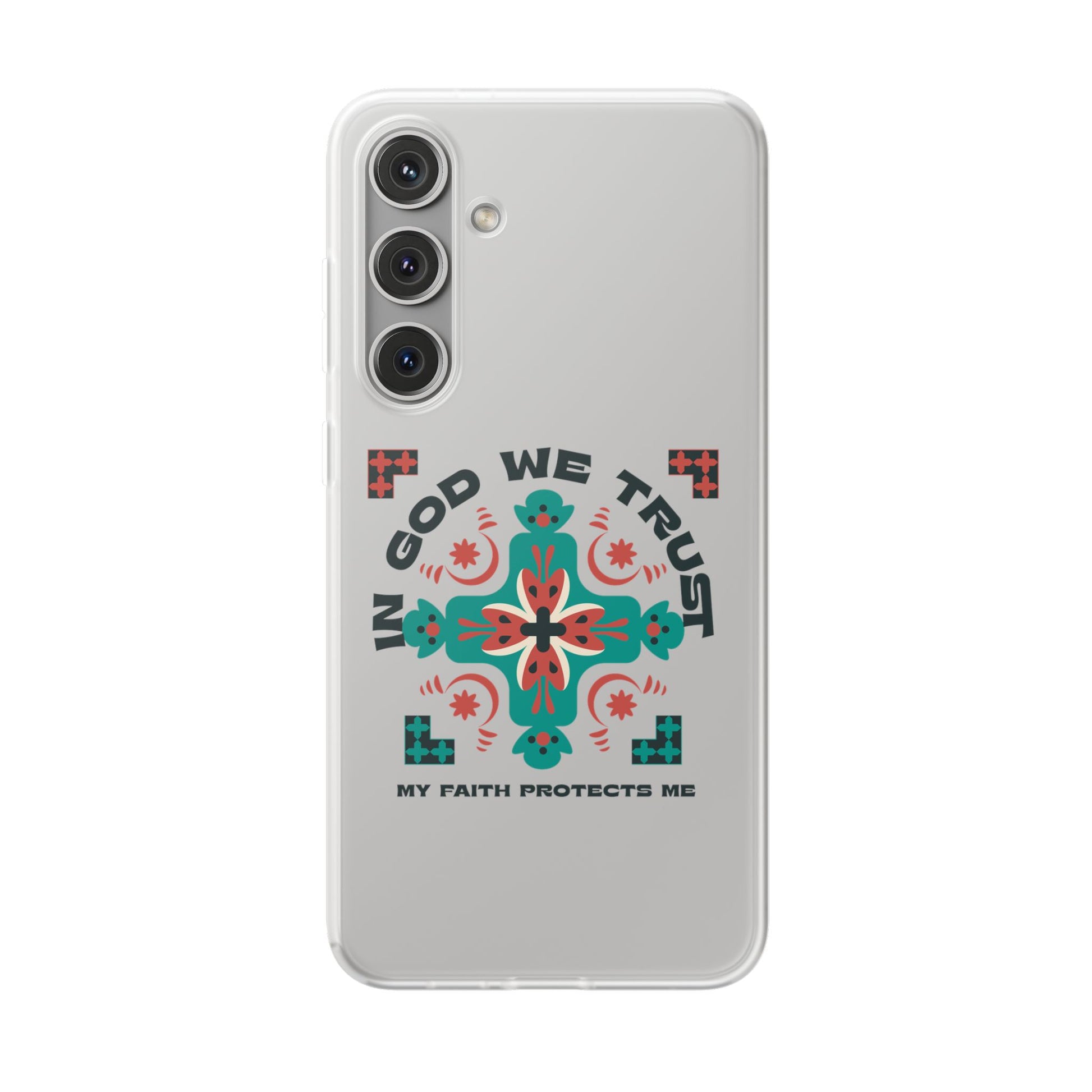 ⭐ In God We Trust Phone Case – Scripture Cross Design