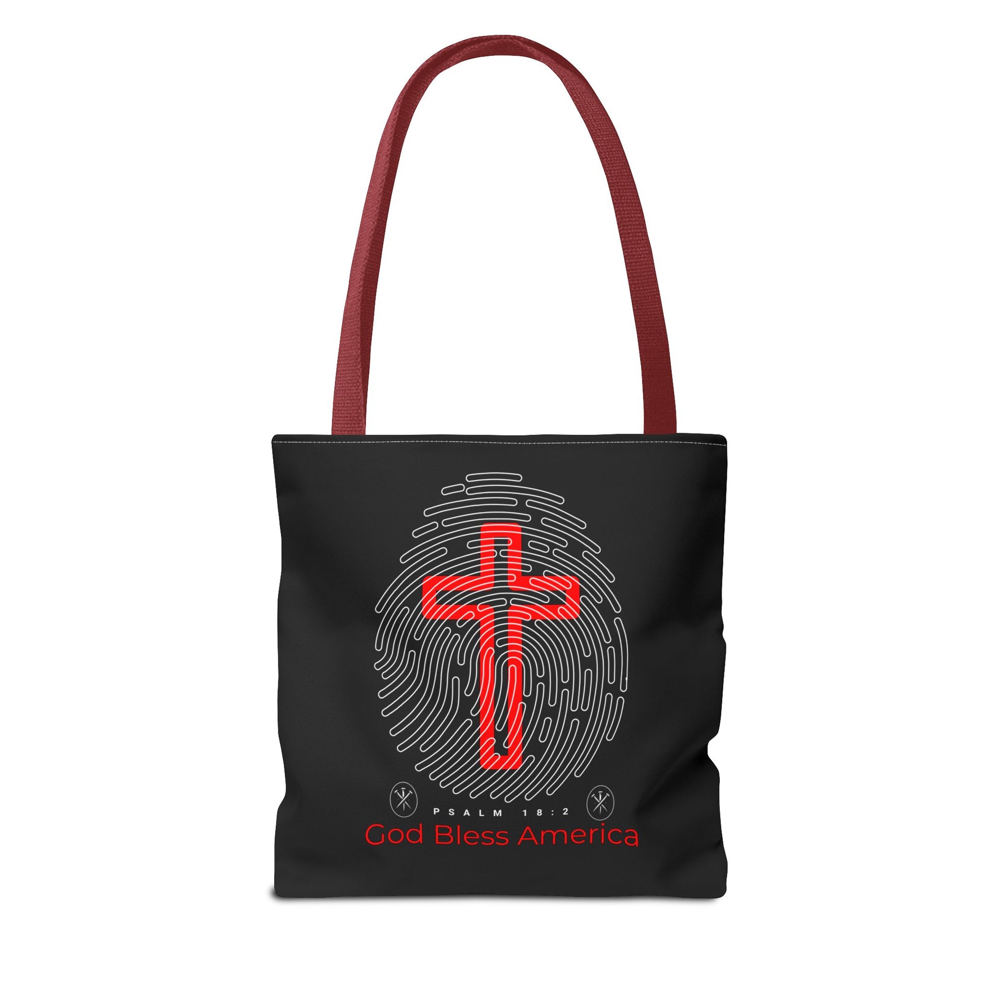 Faith-Inspired Tote Bag, Cross Design, God Bless America, Christian Gift, Spiritual Tote, Everyday Use, Religious Shopper