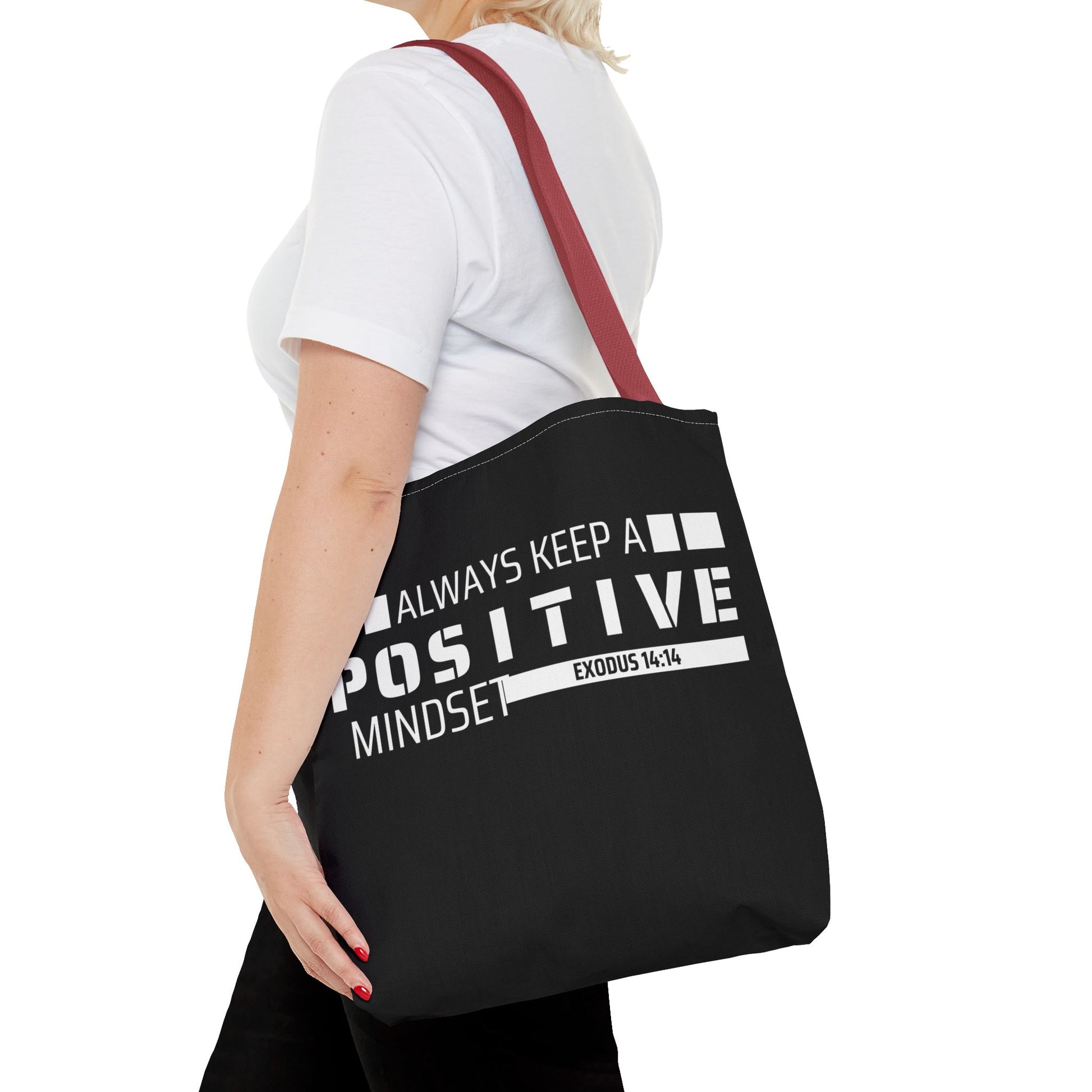Always Keep A Positive Mindset Tote Bag, Inspirational Bag, Eco-Friendly Carryall, Motivational Gift, Affirmation Tote, Daily Reminder