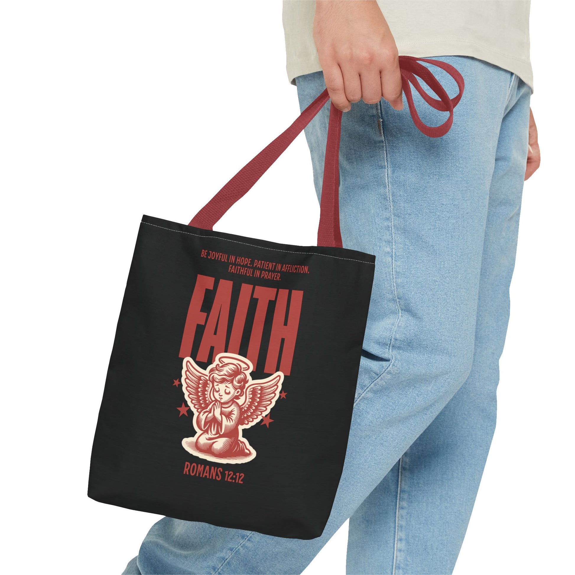 Faith-Inspired Tote Bag, Religious Shopping Bag, Gift for Believers, Motivational Daily Bag, Christian Faith Tote