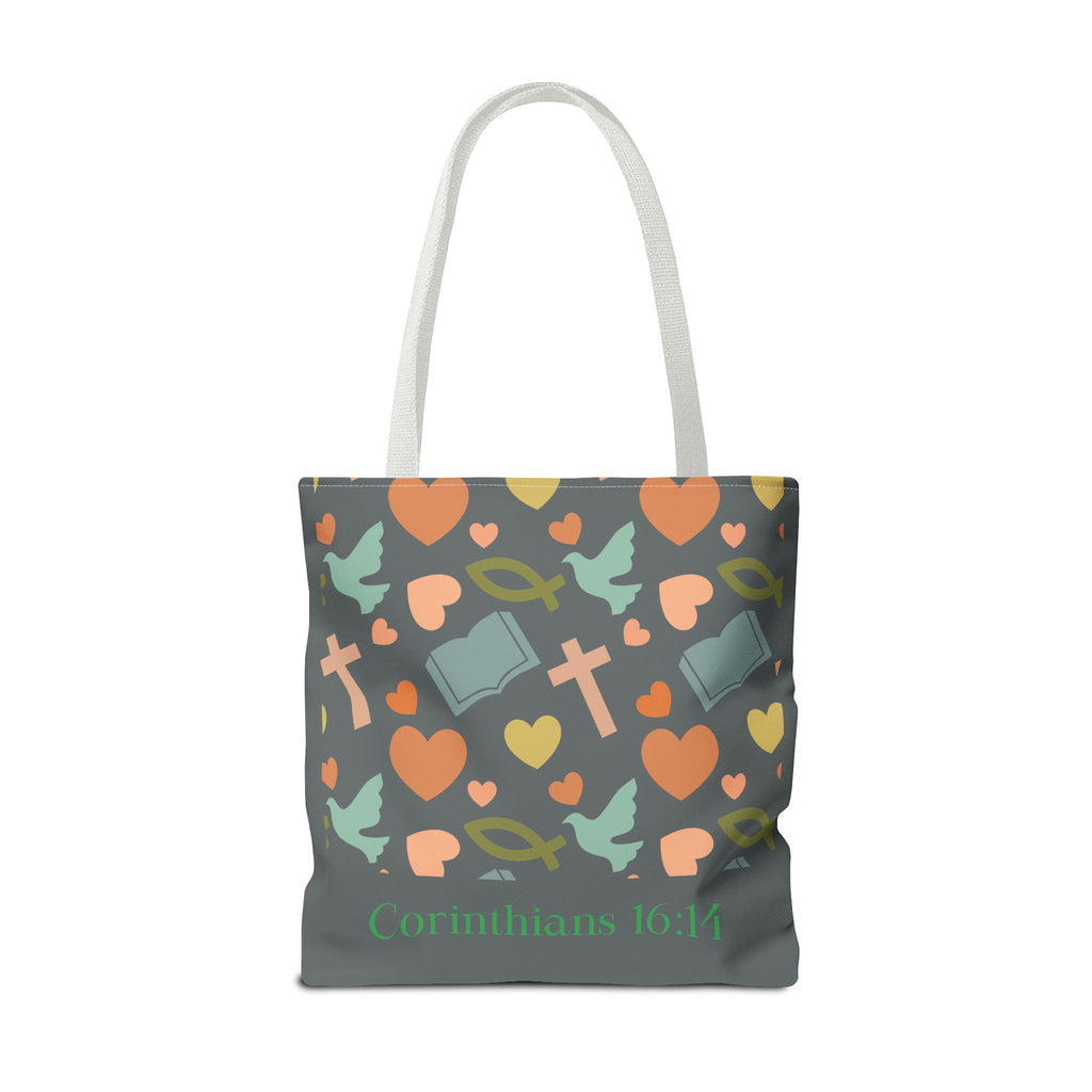 Inspirational Tote Bag - Faith, Love, Hope, Gift for Her, Spiritual Accessories, Bible Verse Tote