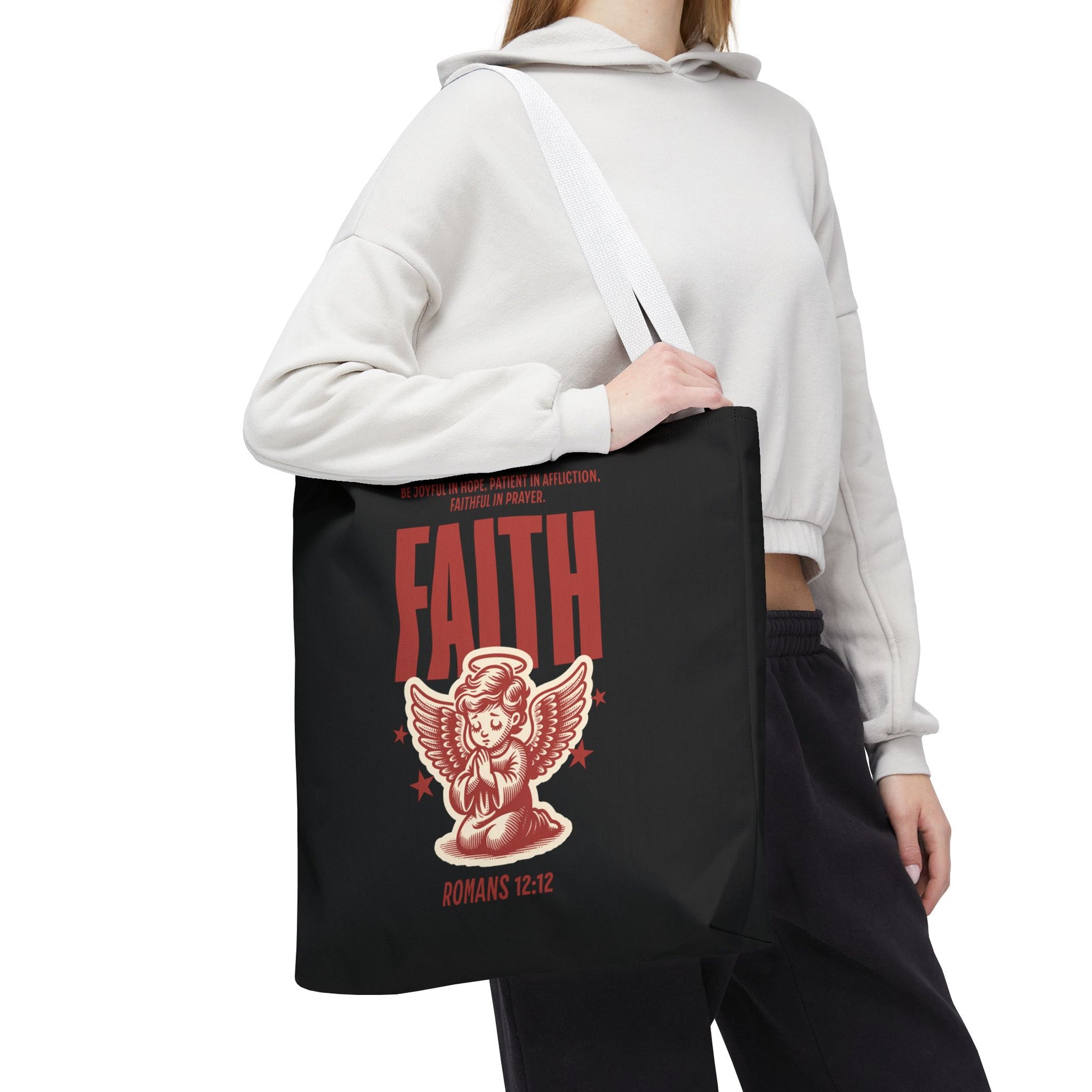 Faith-Inspired Tote Bag, Religious Shopping Bag, Gift for Believers, Motivational Daily Bag, Christian Faith Tote