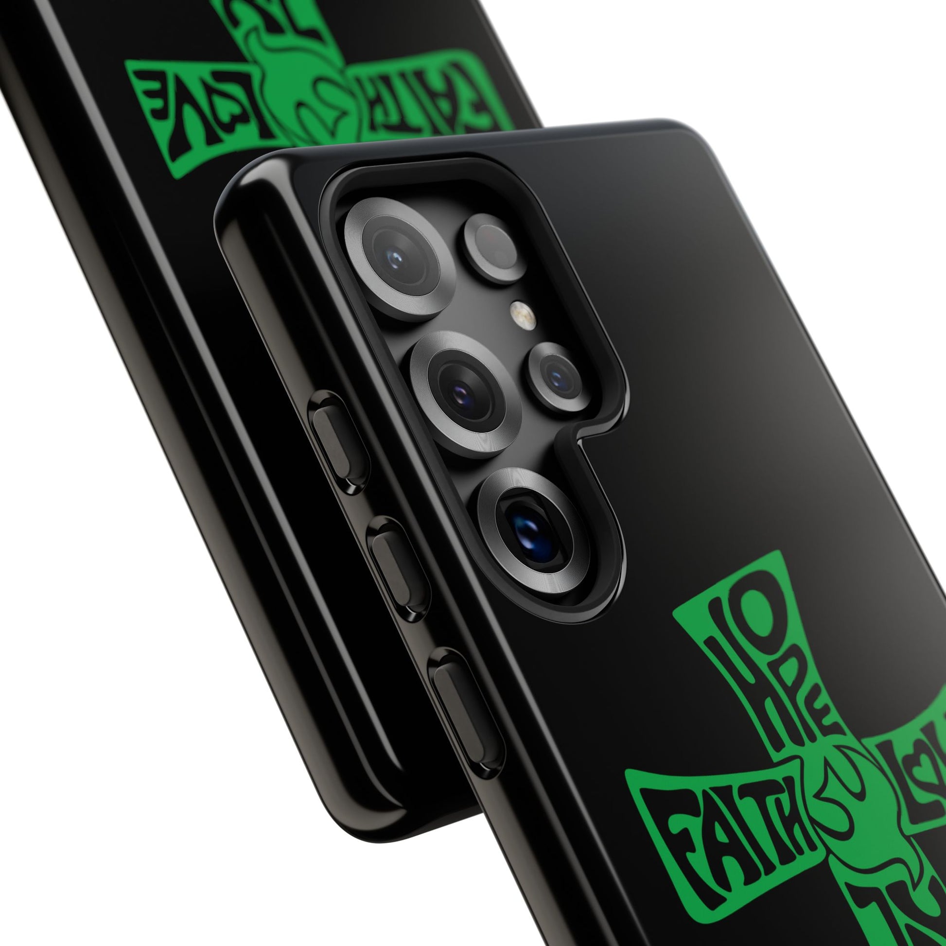 ⭐ Green Cross Design Phone Case – Faith & Renewal