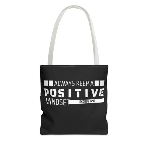 Always Keep A Positive Mindset Tote Bag, Inspirational Bag, Eco-Friendly Carryall, Motivational Gift, Affirmation Tote, Daily Reminder