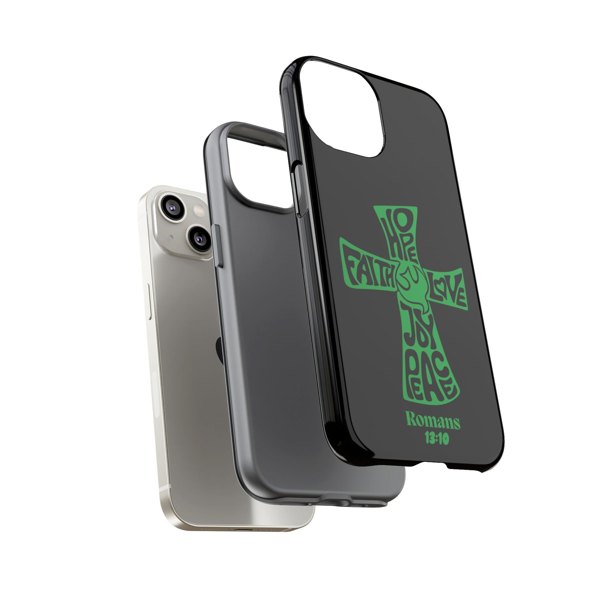 ⭐ Green Cross Design Phone Case – Faith & Renewal
