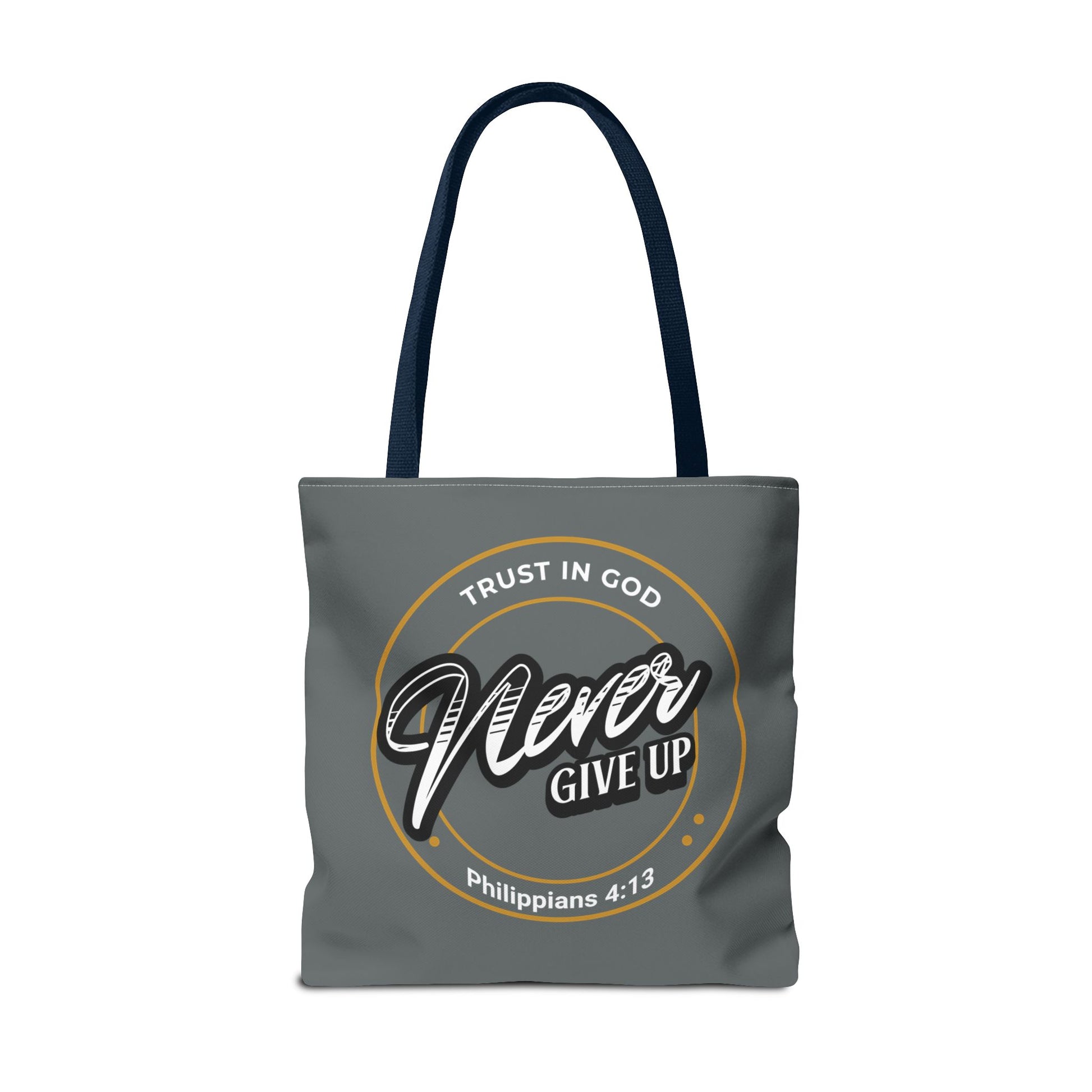 Inspirational Tote Bag, Trust in God, Never Give Up, Bible Verse Bag, Motivational Purse, Christian Gift, Philippians 4:13