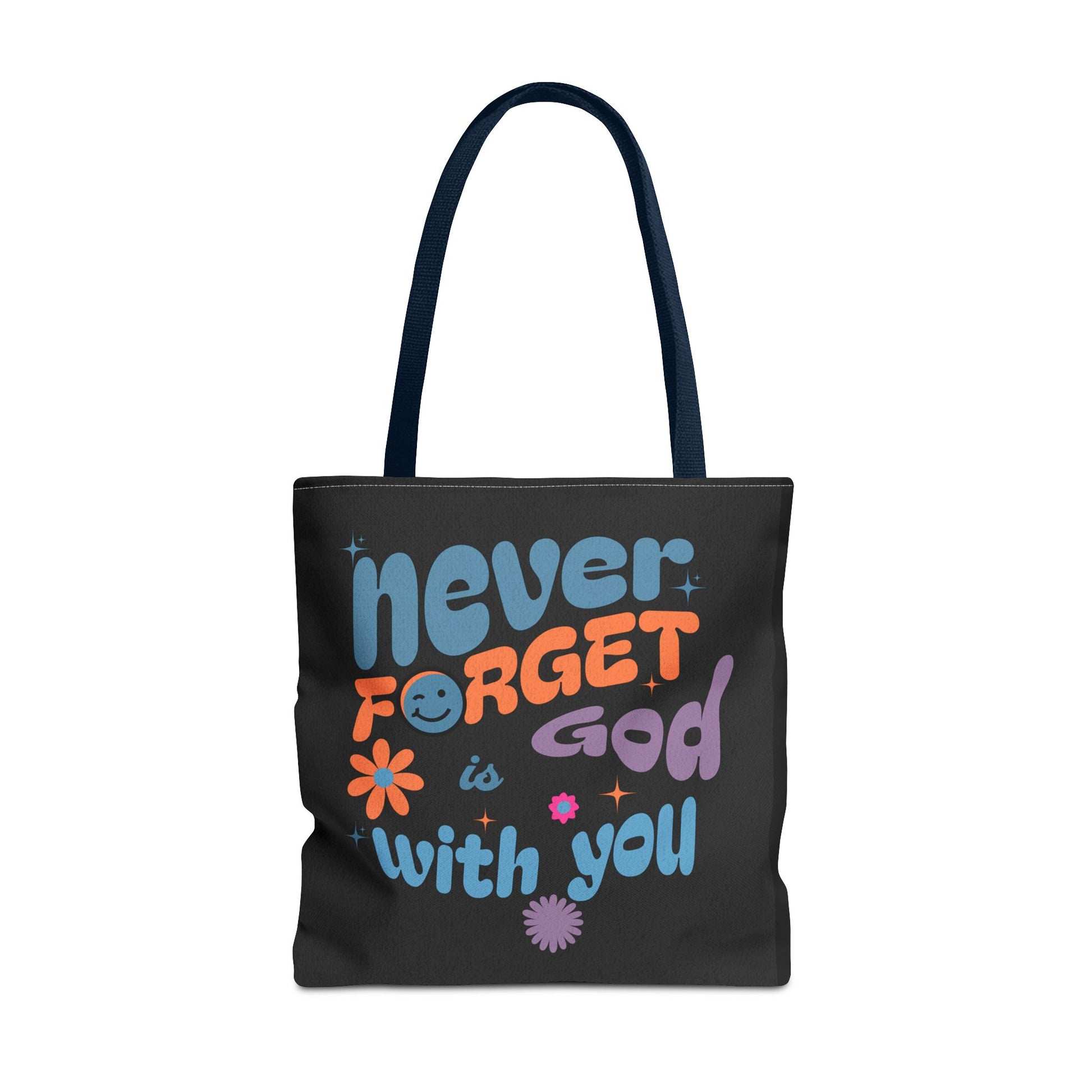 Inspirational Tote Bag - "Never Forget God is with You" - Motivational Gift, Faith-Based, Everyday Use, Shopping Bag, Church Bag, [...]