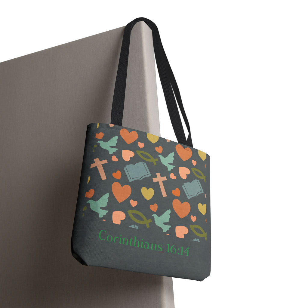 Inspirational Tote Bag - Faith, Love, Hope, Gift for Her, Spiritual Accessories, Bible Verse Tote