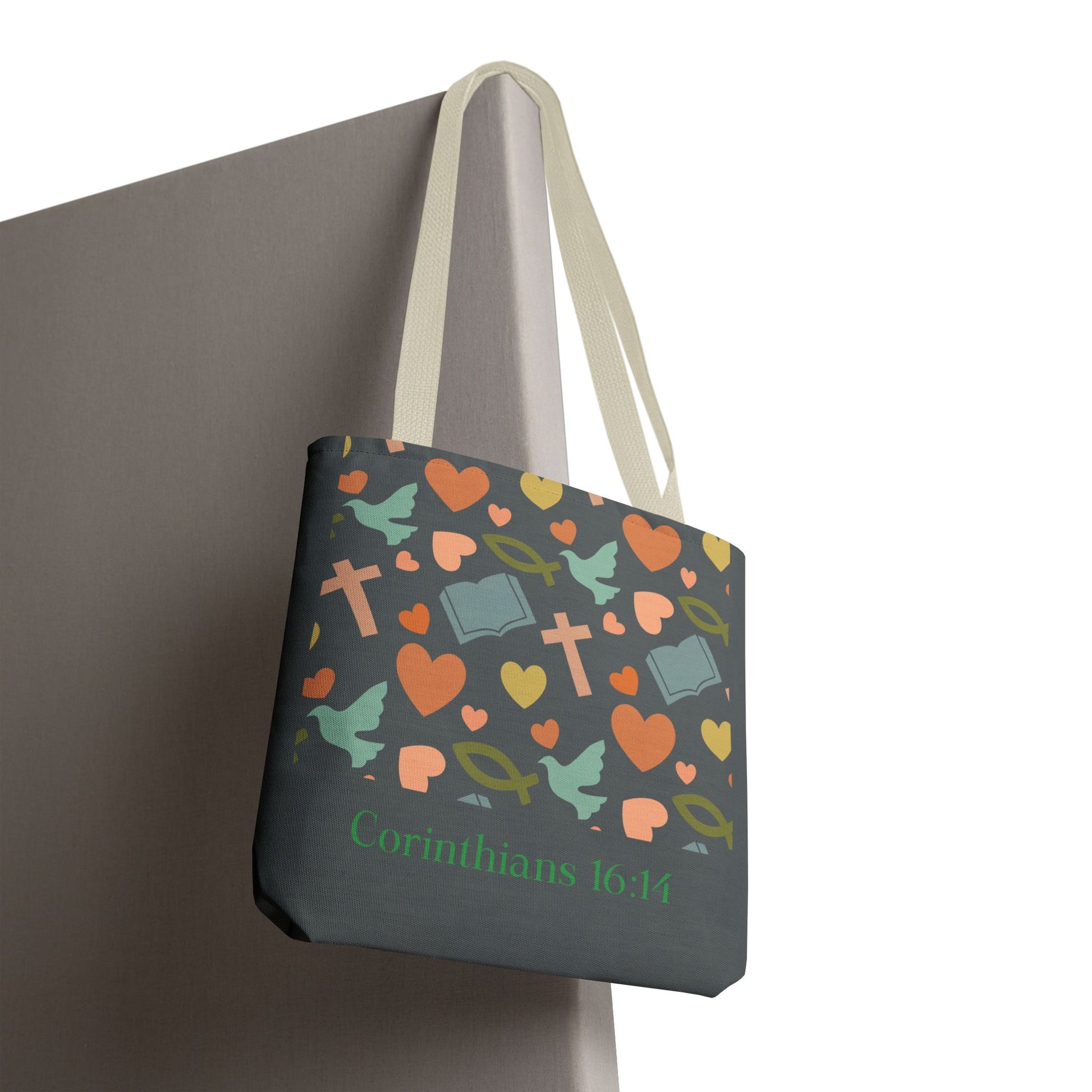 Inspirational Tote Bag - Faith, Love, Hope, Gift for Her, Spiritual Accessories, Bible Verse Tote