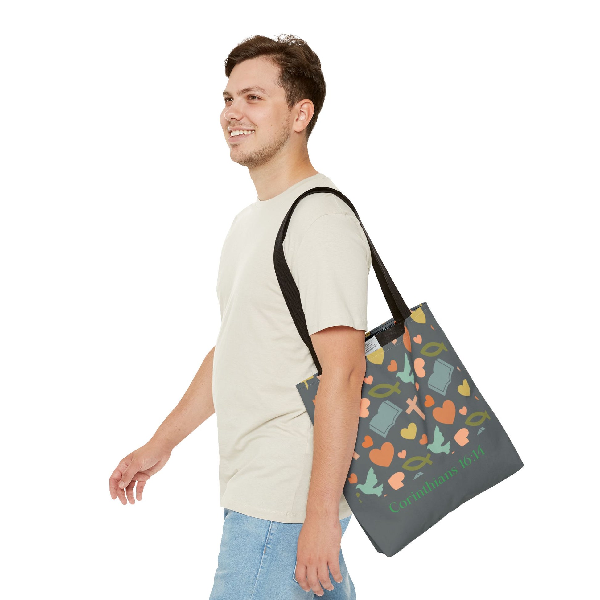 Inspirational Tote Bag - Faith, Love, Hope, Gift for Her, Spiritual Accessories, Bible Verse Tote