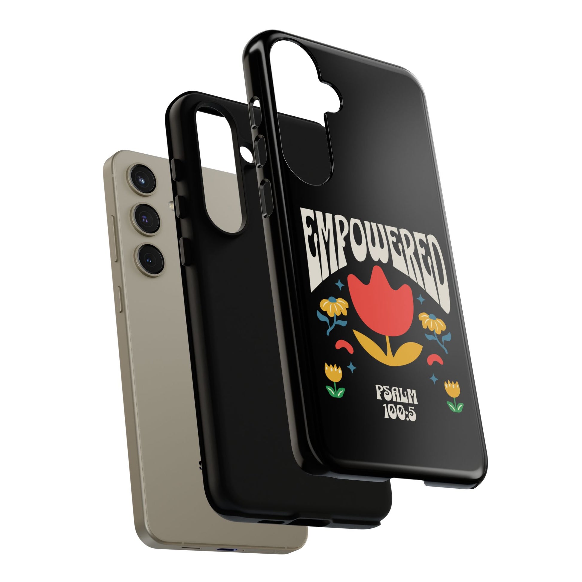 Empowered Floral Phone Case, Inspirational Phone Case, Unique Gift for Her, Psalm 100:5, Tough Phone Cover, Empowering Accessory