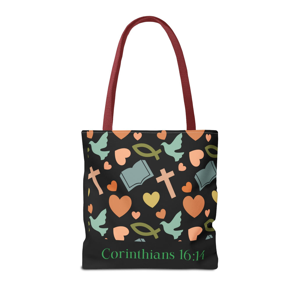 Christian Tote Bag with Inspirational Design, Perfect for Church, Gift for Believers, Faith-based Accessory, Everyday Use, Bible Verse Tote