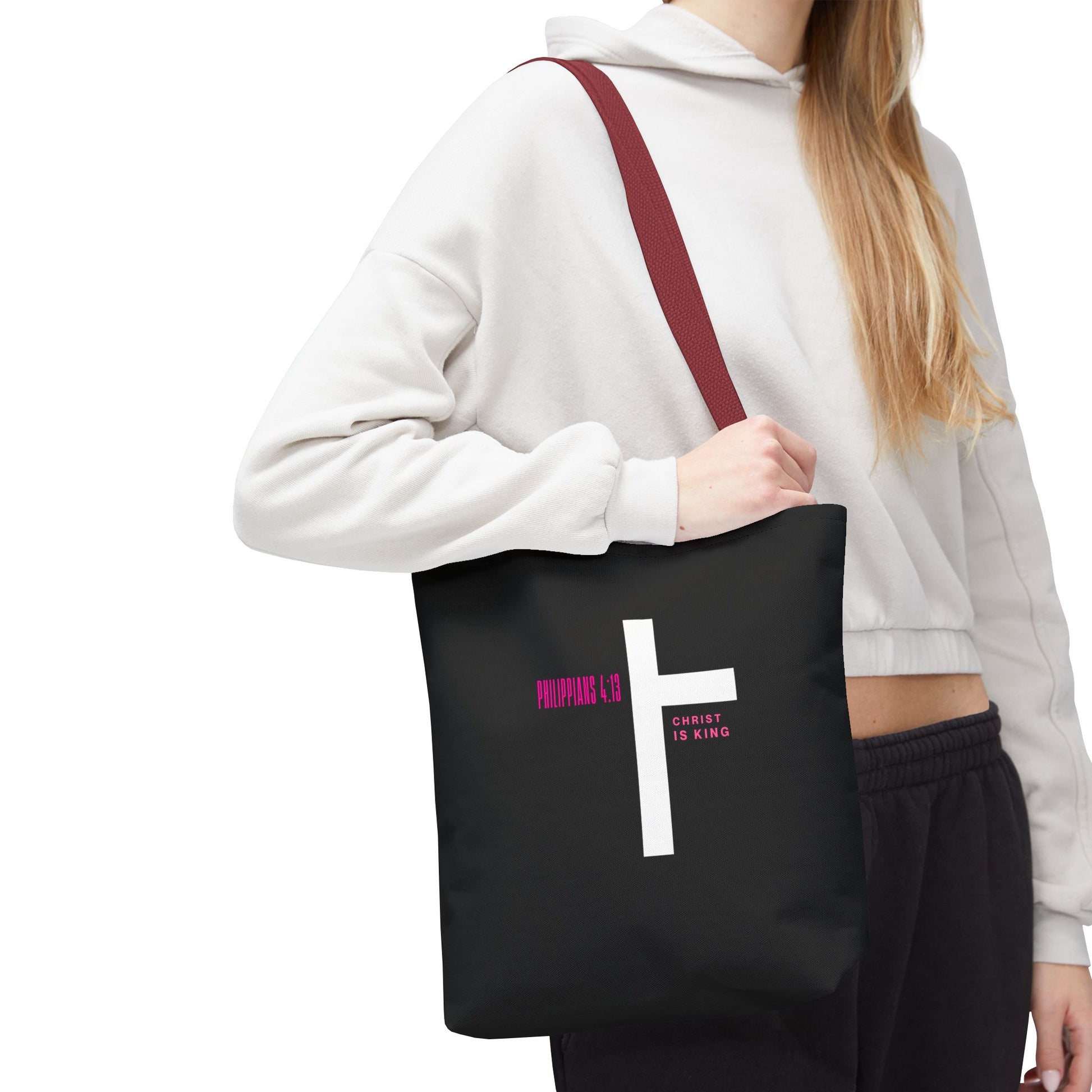 ⭐ Philippians 4:13 Tote Bag – Faith & Strength Statement Bag