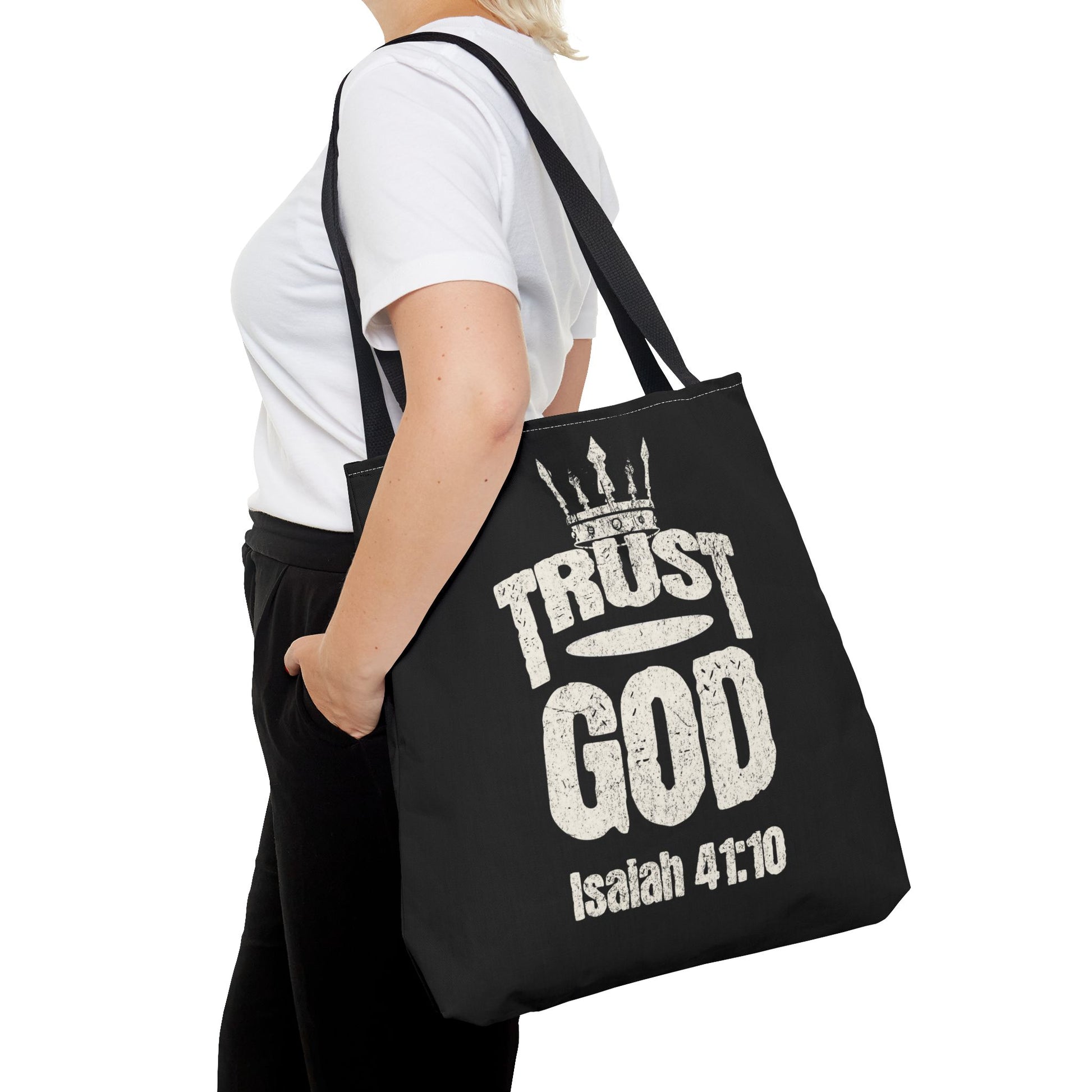✝️ Trust God – Isaiah 41:10 Christian Tote Bag
