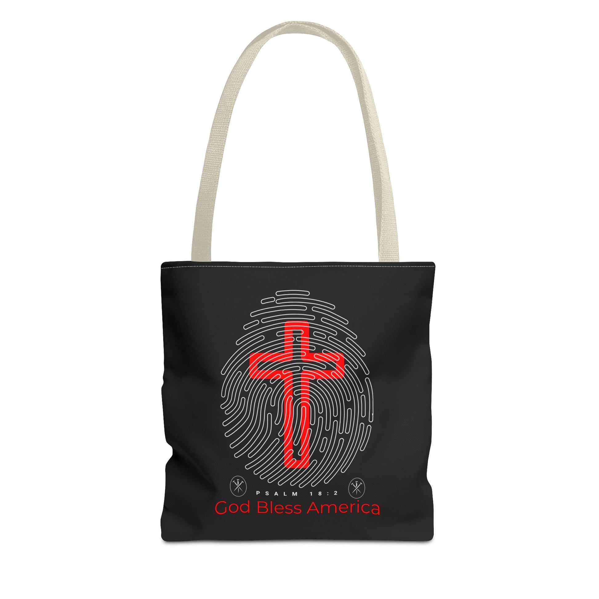 Faith-Inspired Tote Bag, Cross Design, God Bless America, Christian Gift, Spiritual Tote, Everyday Use, Religious Shopper