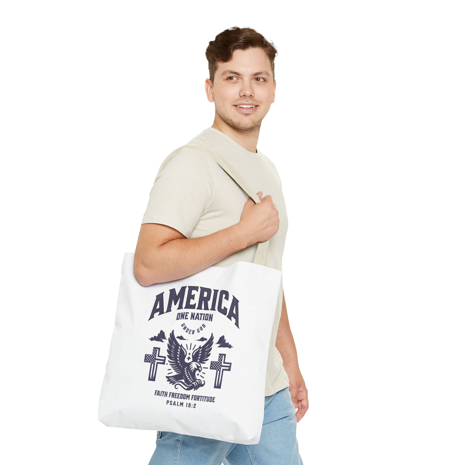 ⭐ America Faith Tote Bag – Bold Patriotic & Faith Statement