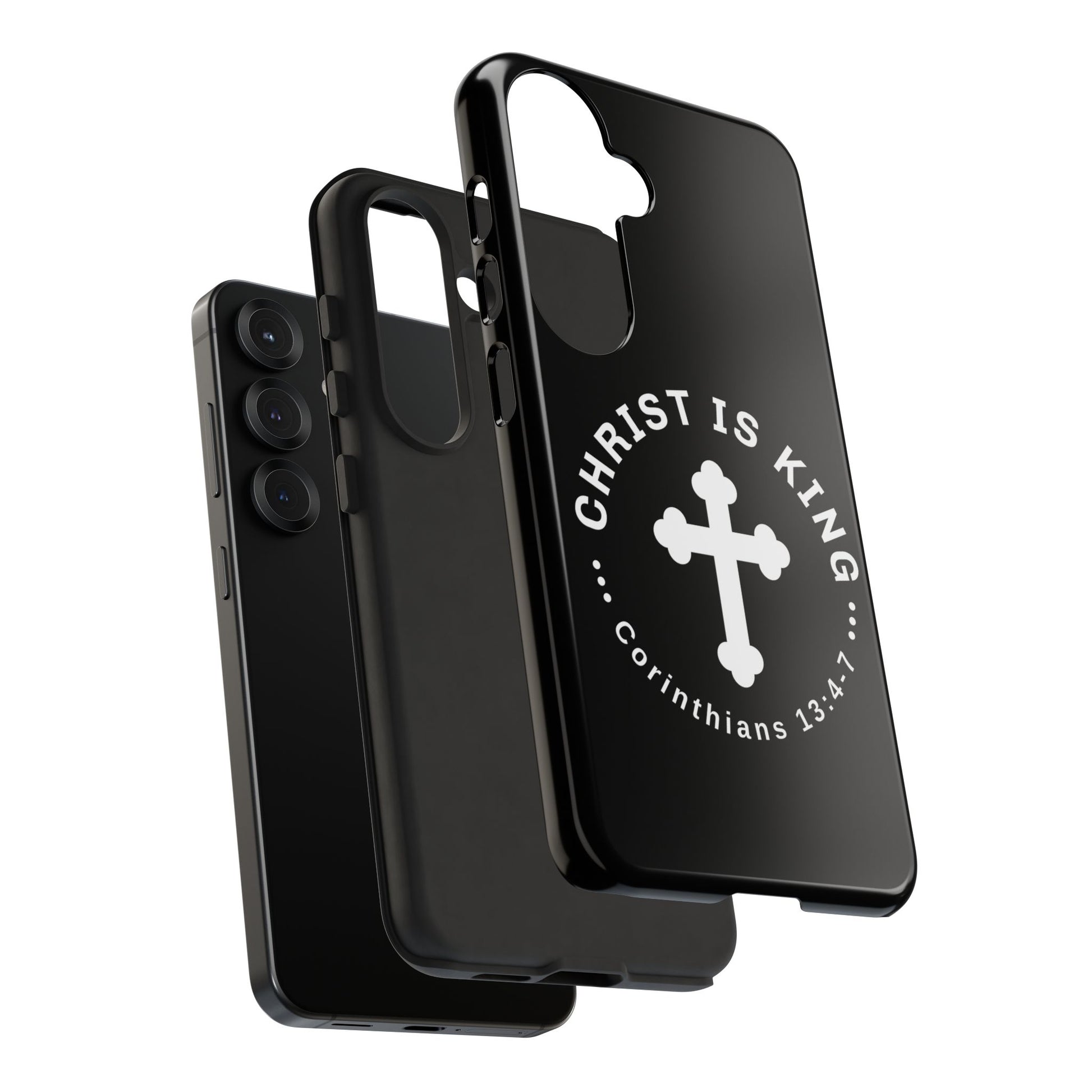 ⭐ Christ is King Phone Case – Tough Cases, Christian Gift, Bible Verse Merchandise, Cross Design, Faith Accessories