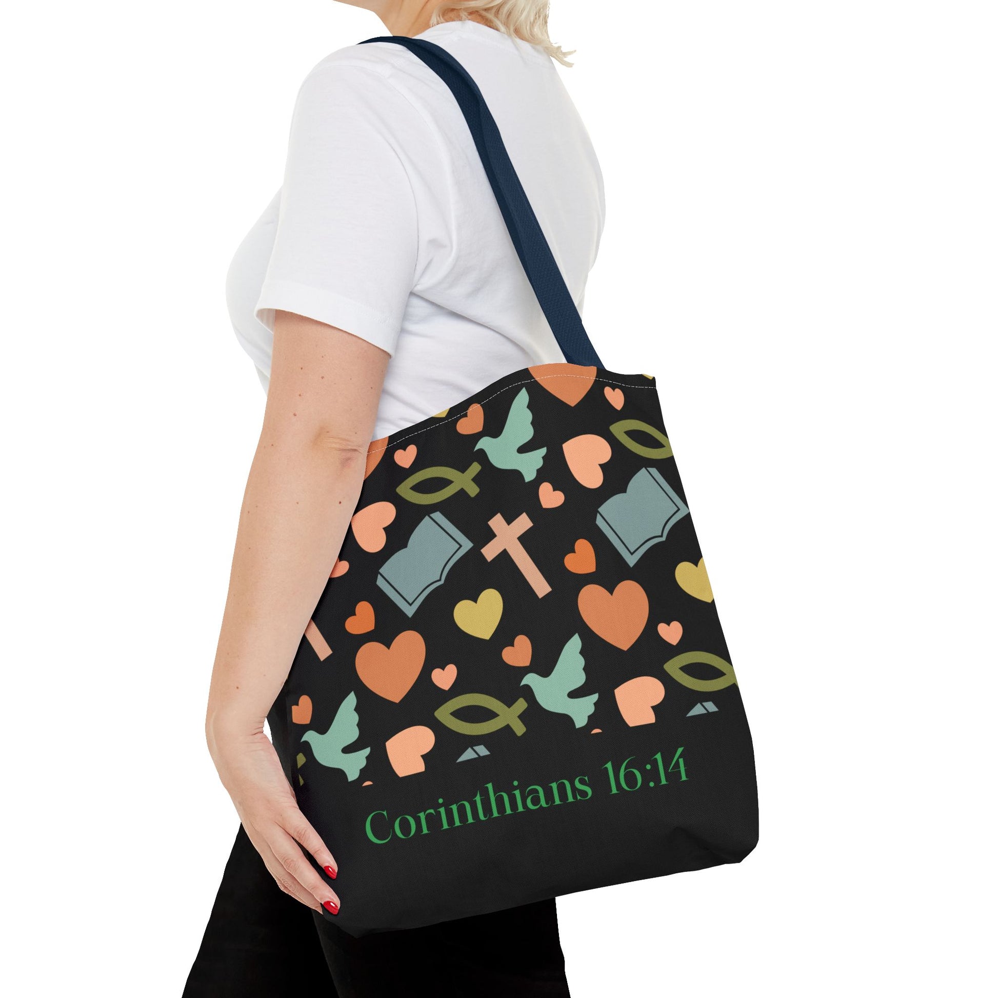Christian Tote Bag with Inspirational Design, Perfect for Church, Gift for Believers, Faith-based Accessory, Everyday Use, Bible Verse Tote