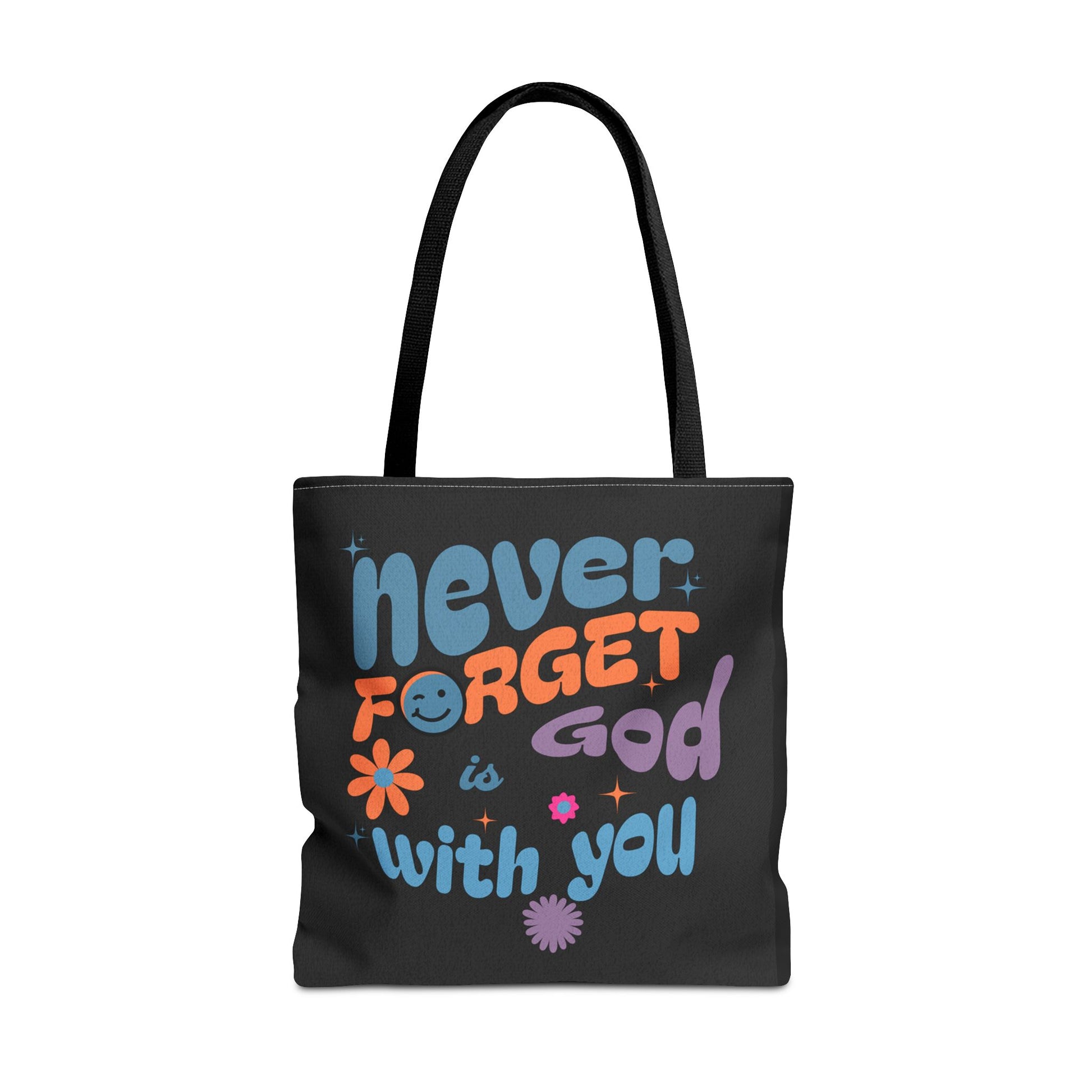 Inspirational Tote Bag - "Never Forget God is with You" - Motivational Gift, Faith-Based, Everyday Use, Shopping Bag, Church Bag, [...]
