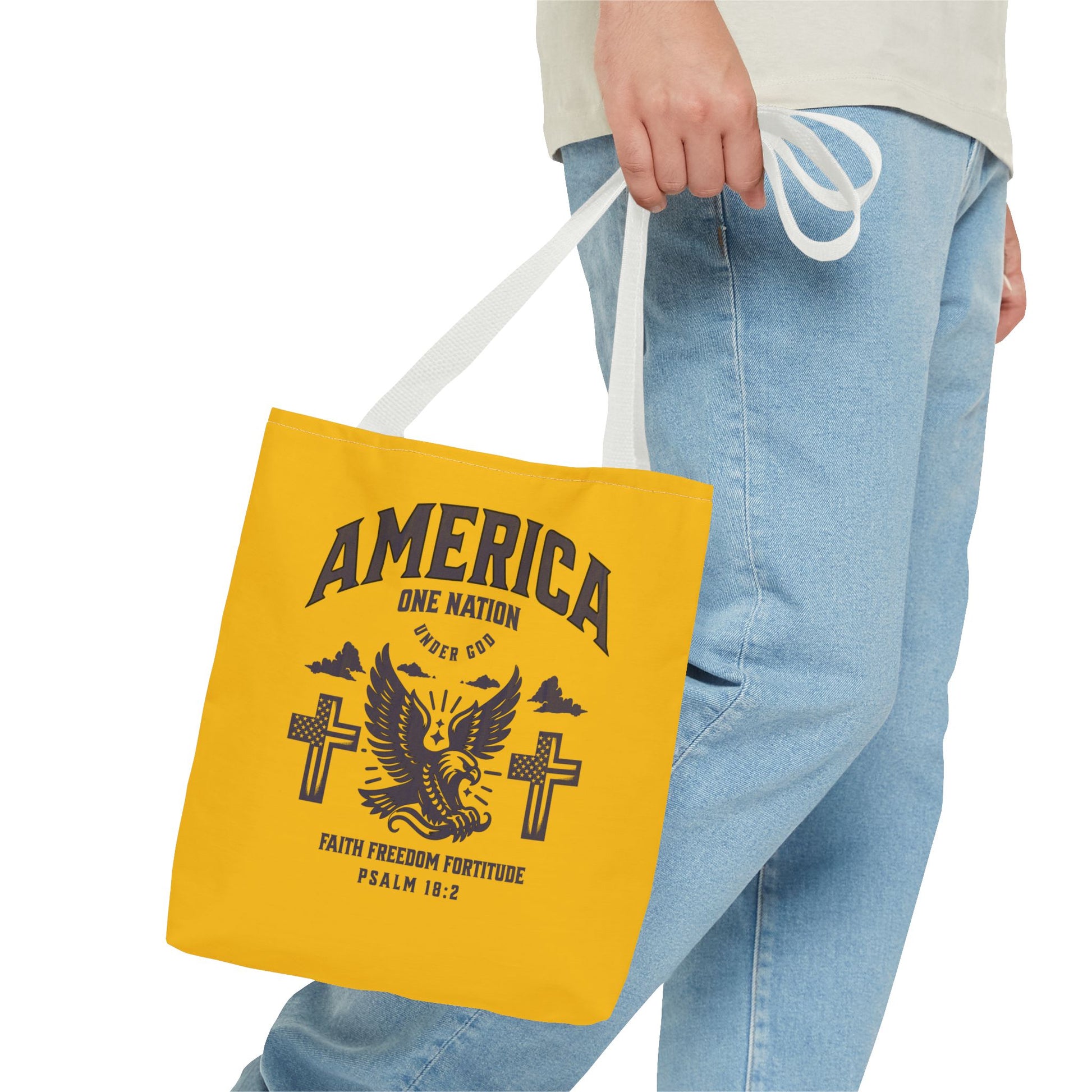⭐ America Faith Tote Bag – Bold Patriotic & Faith Statement