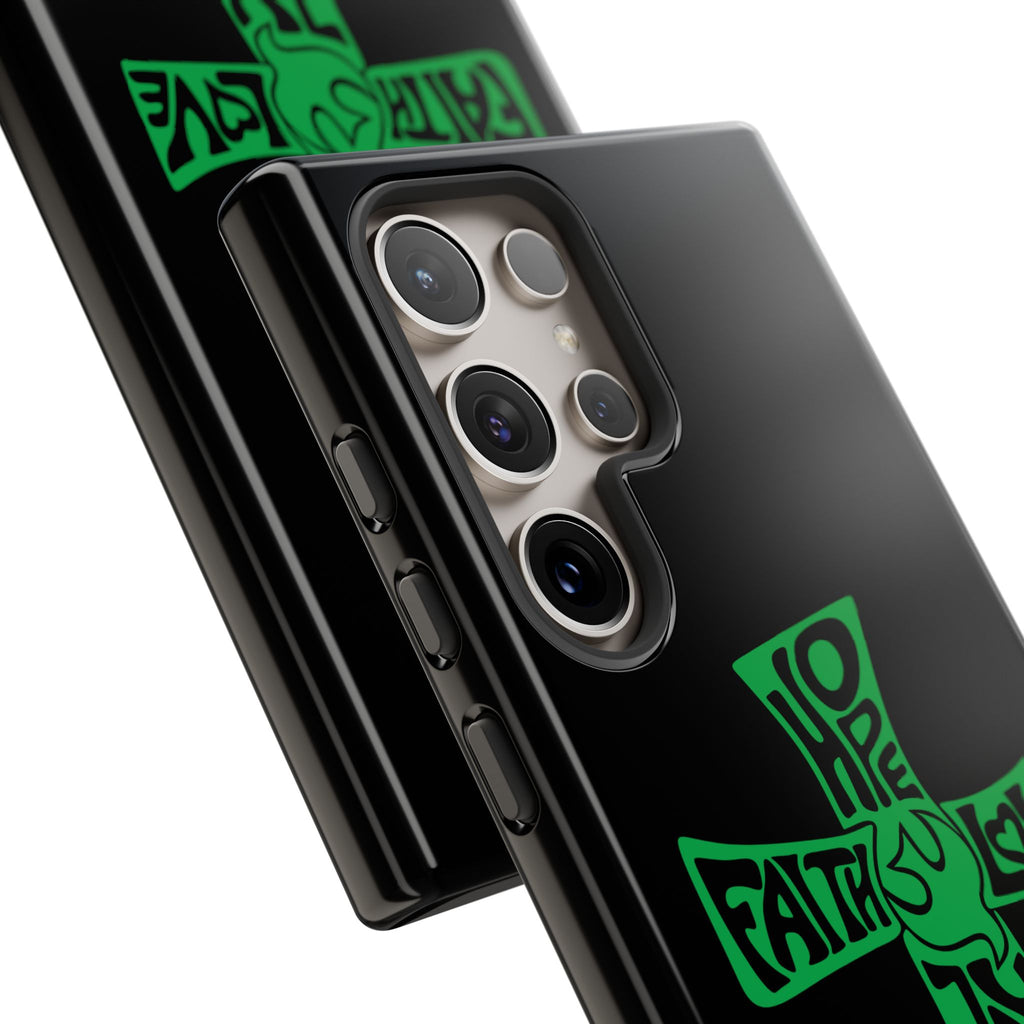 ⭐ Green Cross Design Phone Case – Faith & Renewal