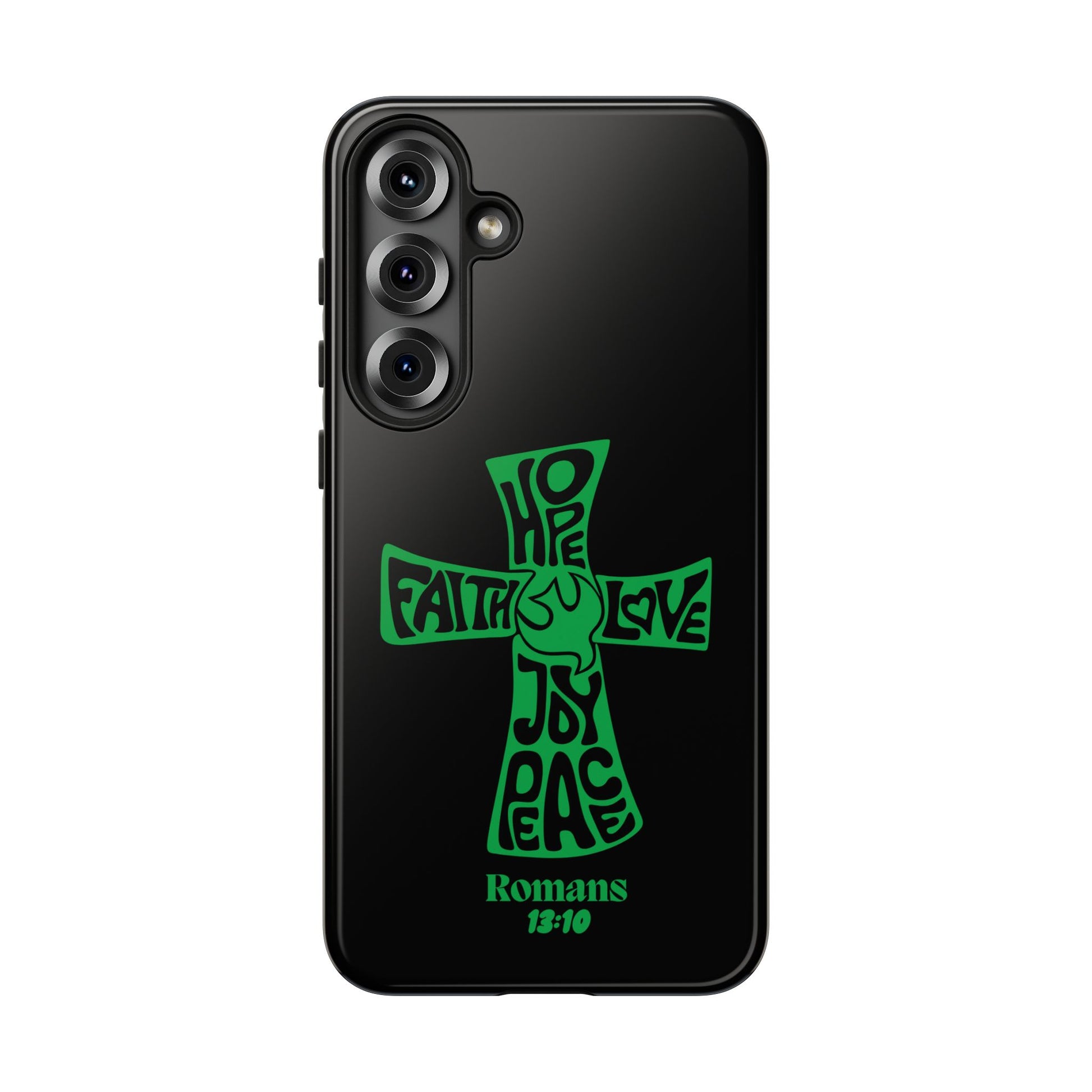 ⭐ Green Cross Design Phone Case – Faith & Renewal