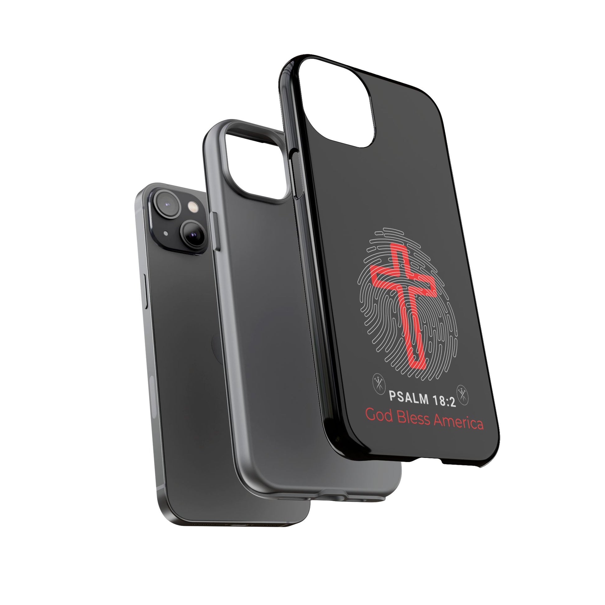 Christian Phone Case with Cross Design, Tough Case for Protection, Gifts for Faith, Bible Verse, God Bless America