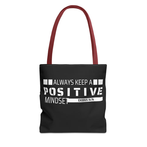 Always Keep A Positive Mindset Tote Bag, Inspirational Bag, Eco-Friendly Carryall, Motivational Gift, Affirmation Tote, Daily Reminder