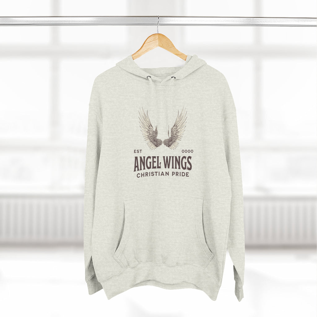 Angel Wings Fleece Hoodie, Christian Pride Apparel, Cozy Religious Gift, Inspirational Sweater, Faith-based Fashion