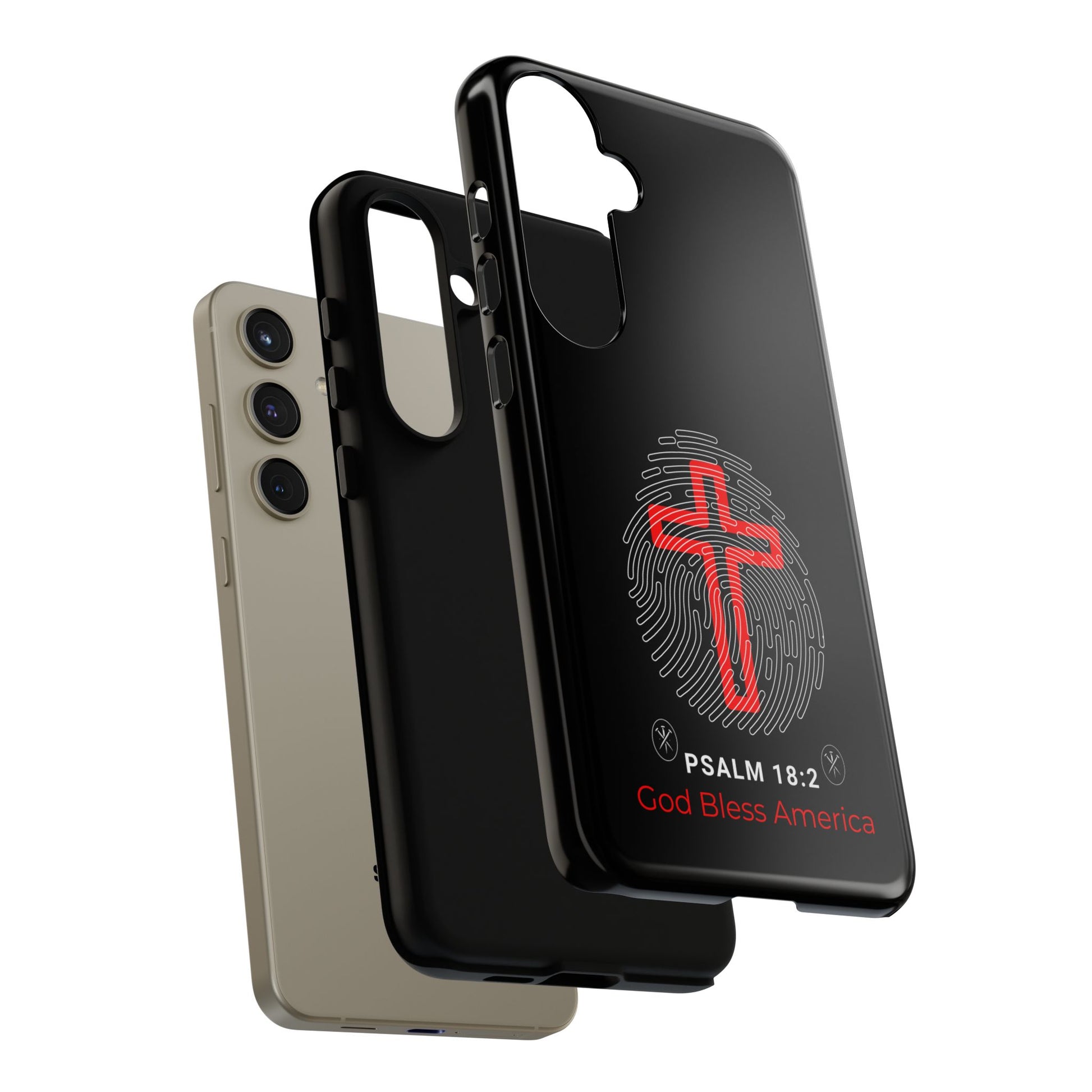 Christian Phone Case with Cross Design, Tough Case for Protection, Gifts for Faith, Bible Verse, God Bless America