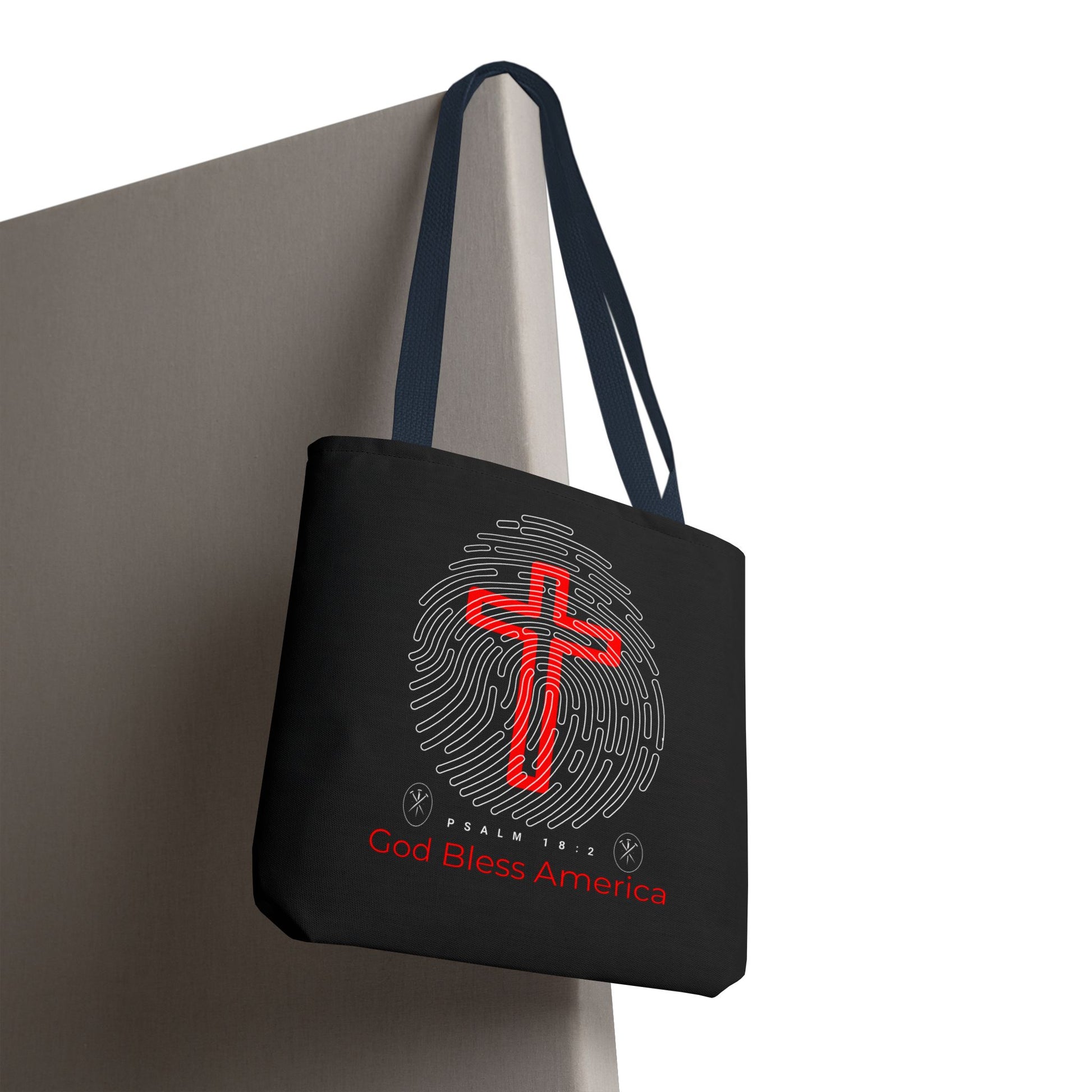 Faith-Inspired Tote Bag, Cross Design, God Bless America, Christian Gift, Spiritual Tote, Everyday Use, Religious Shopper