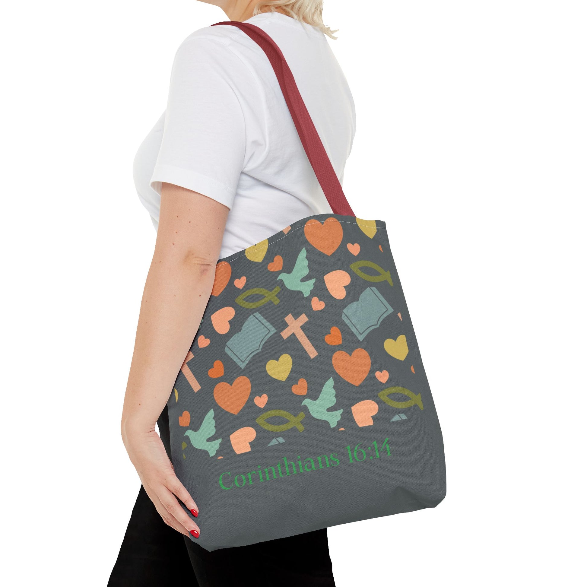 Inspirational Tote Bag - Faith, Love, Hope, Gift for Her, Spiritual Accessories, Bible Verse Tote