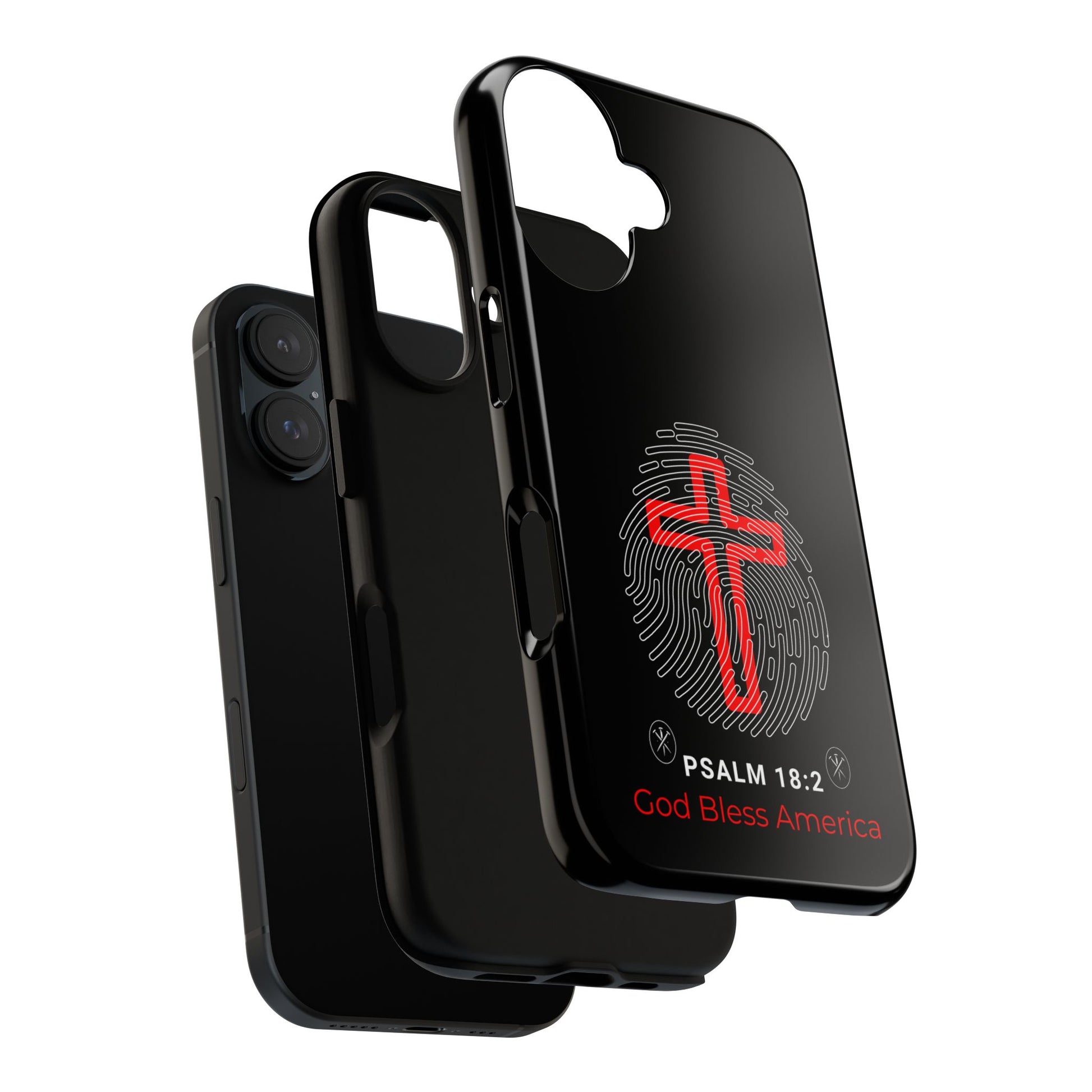 Christian Phone Case with Cross Design, Tough Case for Protection, Gifts for Faith, Bible Verse, God Bless America