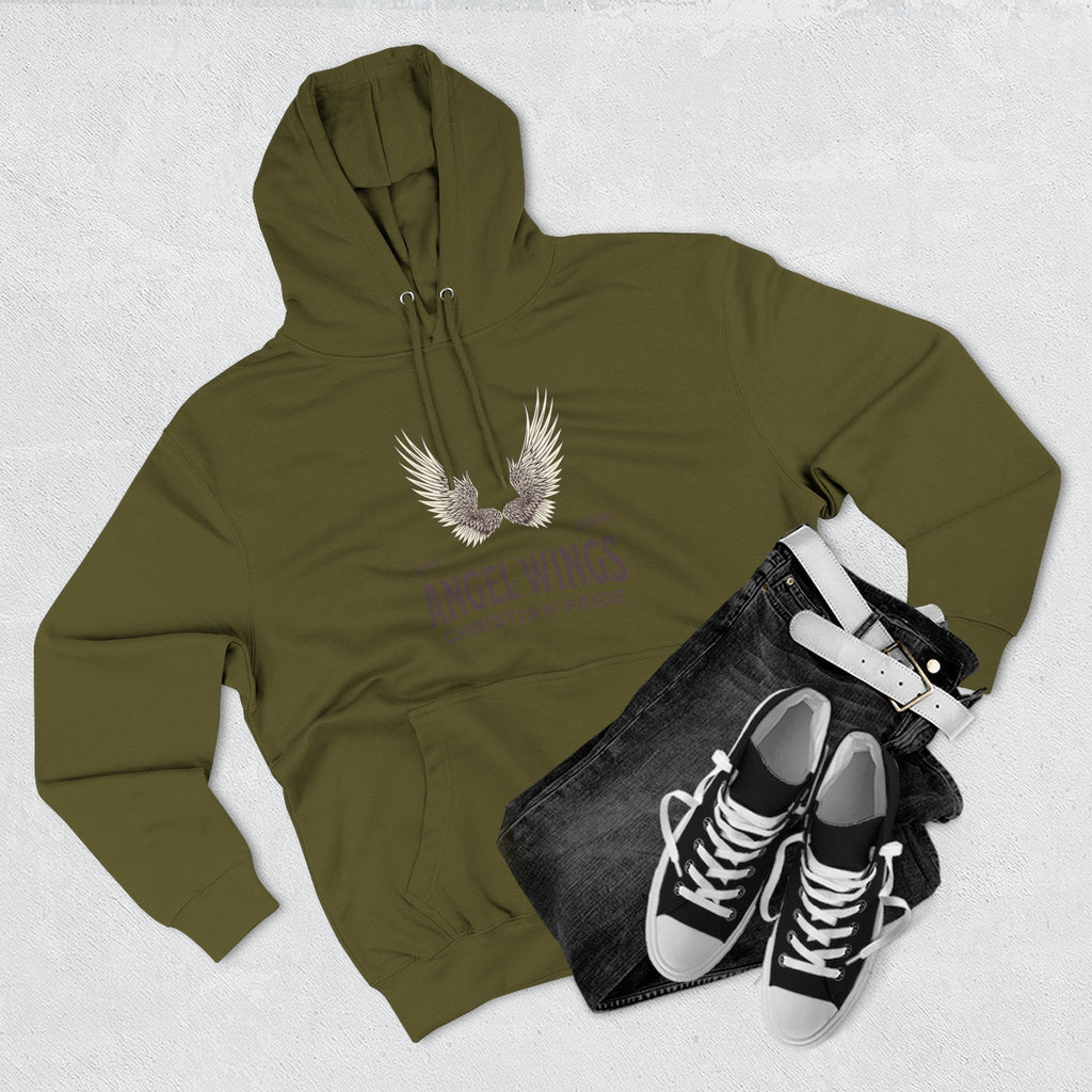 Angel Wings Fleece Hoodie, Christian Pride Apparel, Cozy Religious Gift, Inspirational Sweater, Faith-based Fashion