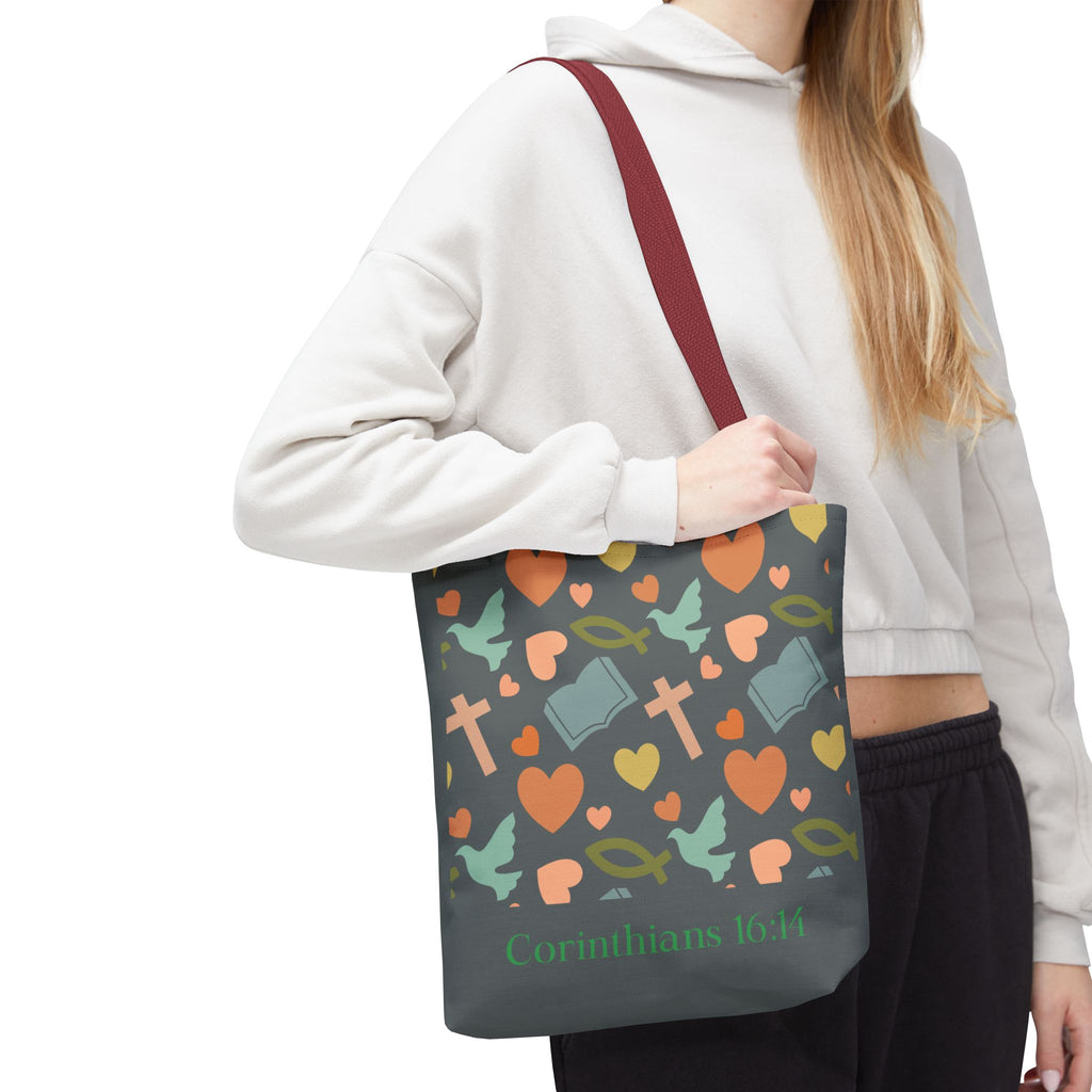 Inspirational Tote Bag - Faith, Love, Hope, Gift for Her, Spiritual Accessories, Bible Verse Tote