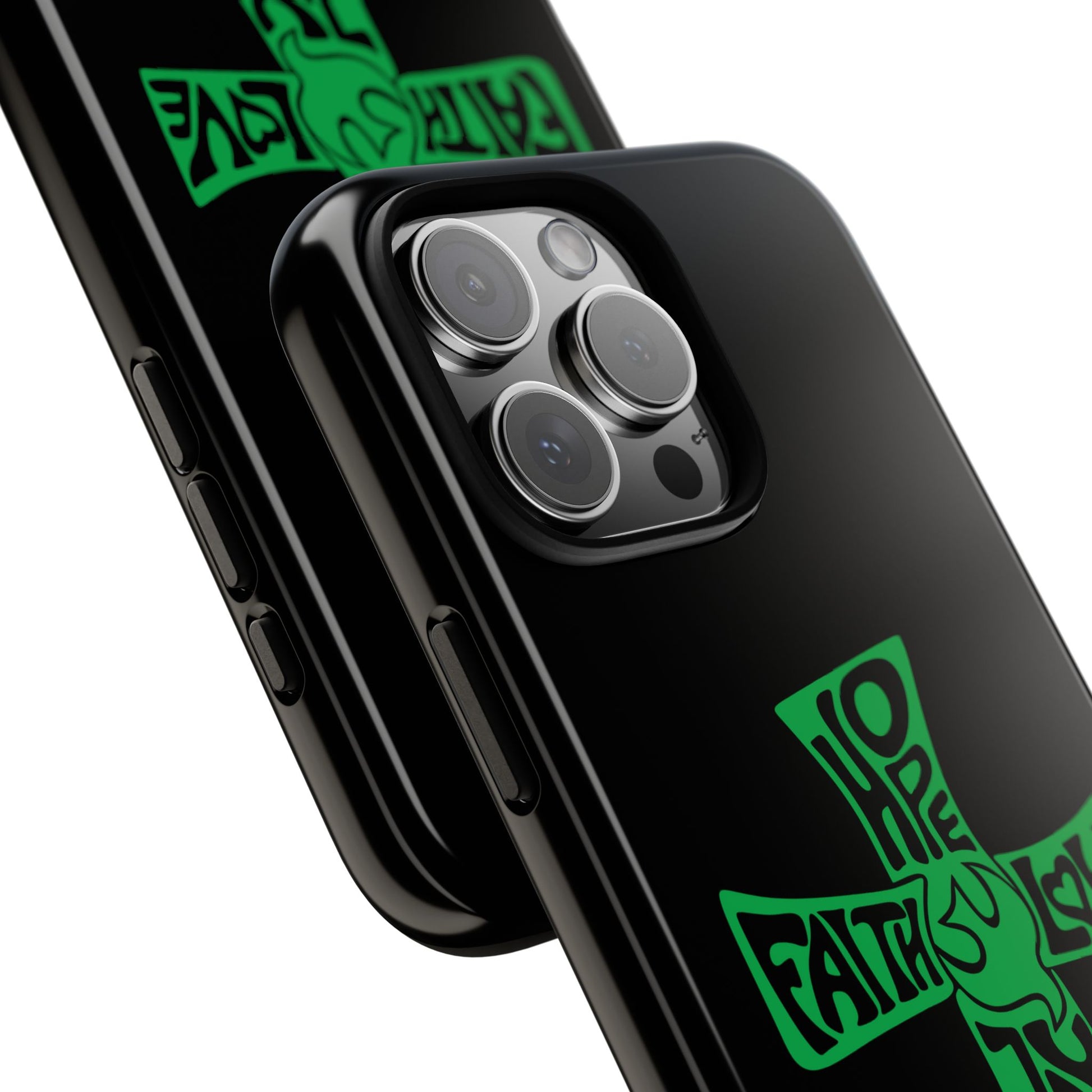 ⭐ Green Cross Design Phone Case – Faith & Renewal