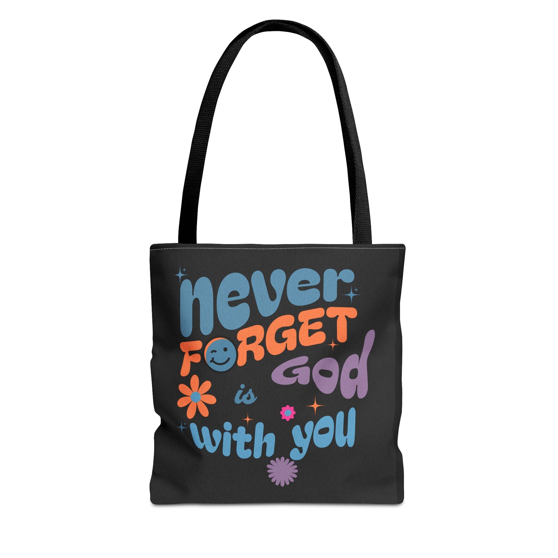 Inspirational Tote Bag - "Never Forget God is with You" - Motivational Gift, Faith-Based, Everyday Use, Shopping Bag, Church Bag, [...]