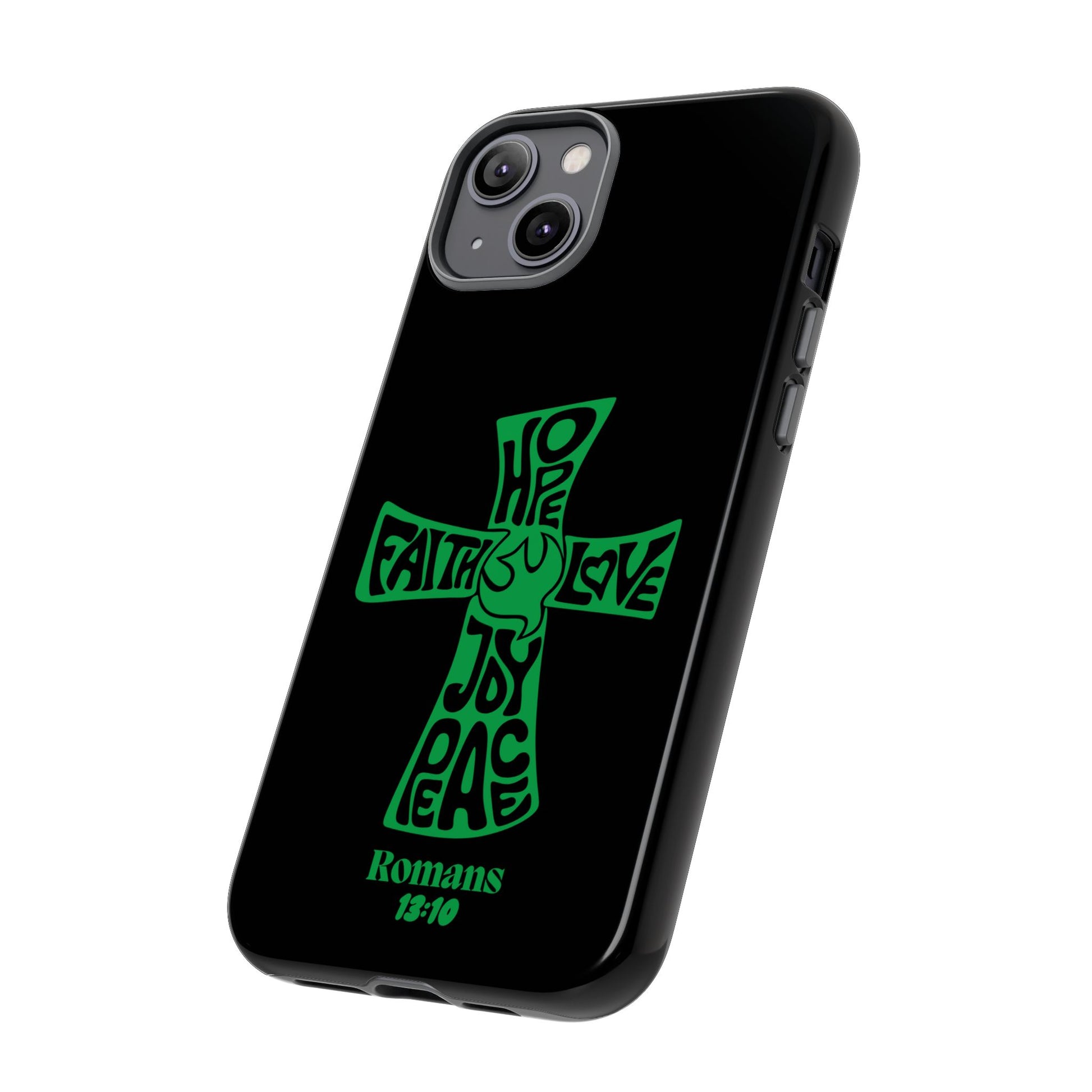 ⭐ Green Cross Design Phone Case – Faith & Renewal
