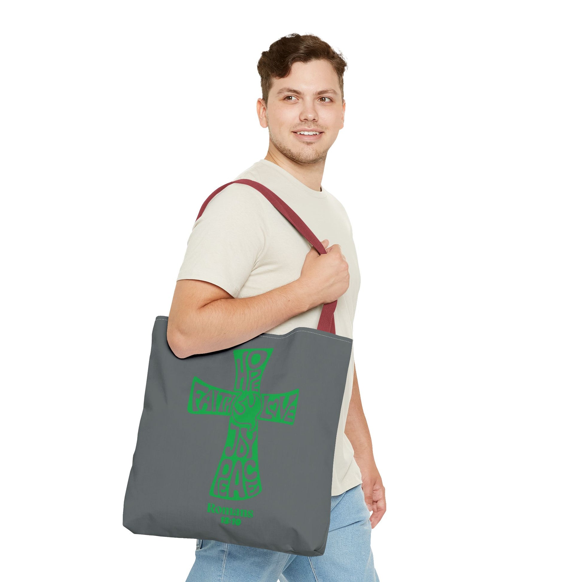 Faith-Inspired Tote Bag, Motivational Cross Design, Spiritual Gift, Everyday Use, Eco-Friendly Fashion, Religious Accessories