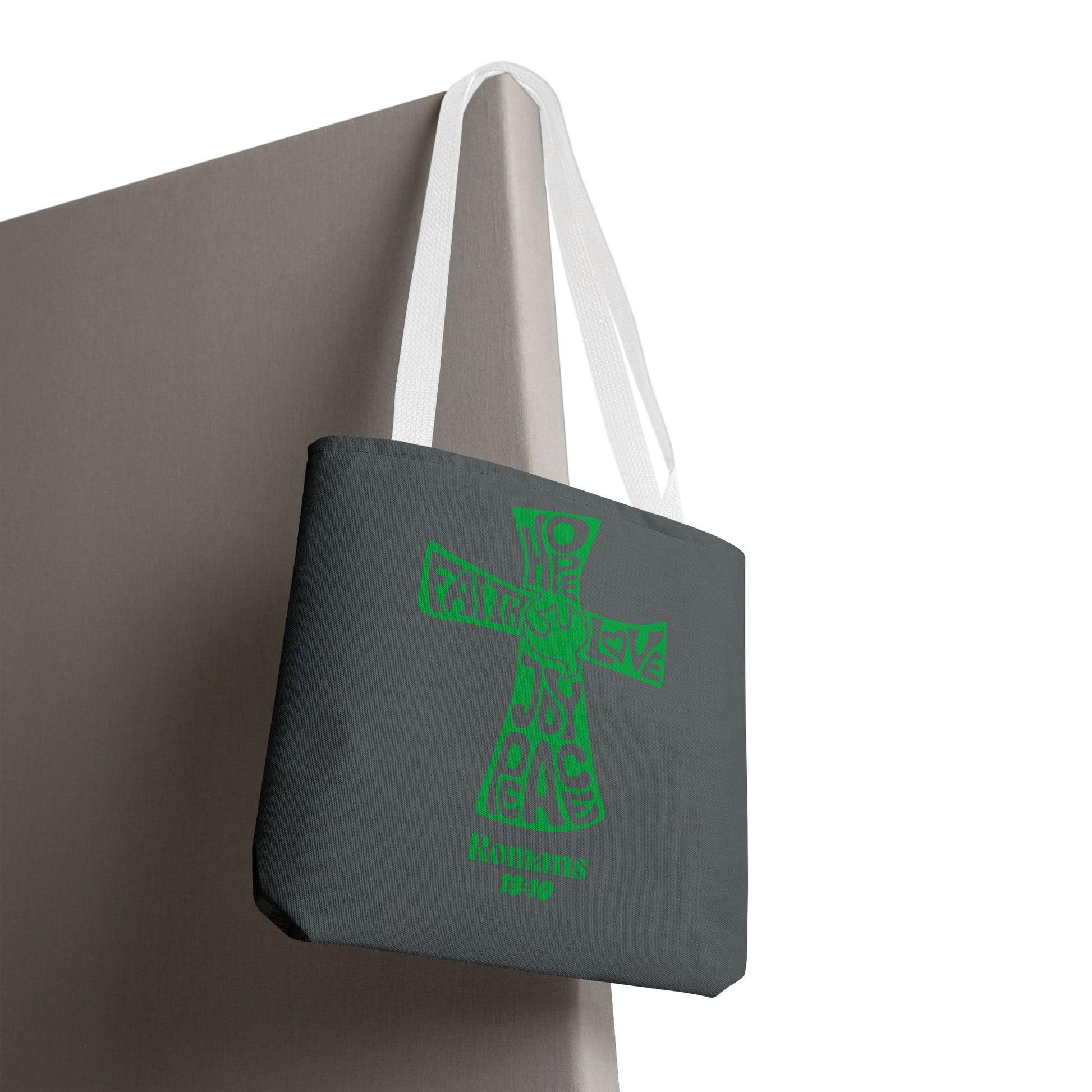 Faith-Inspired Tote Bag, Motivational Cross Design, Spiritual Gift, Everyday Use, Eco-Friendly Fashion, Religious Accessories