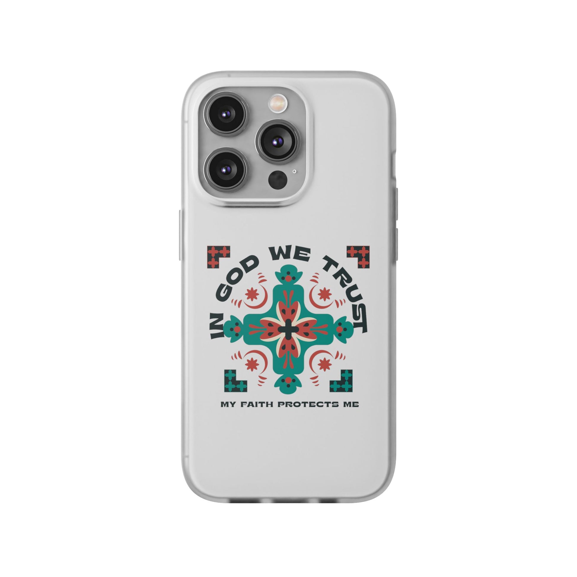 ⭐ In God We Trust Phone Case – Scripture Cross Design