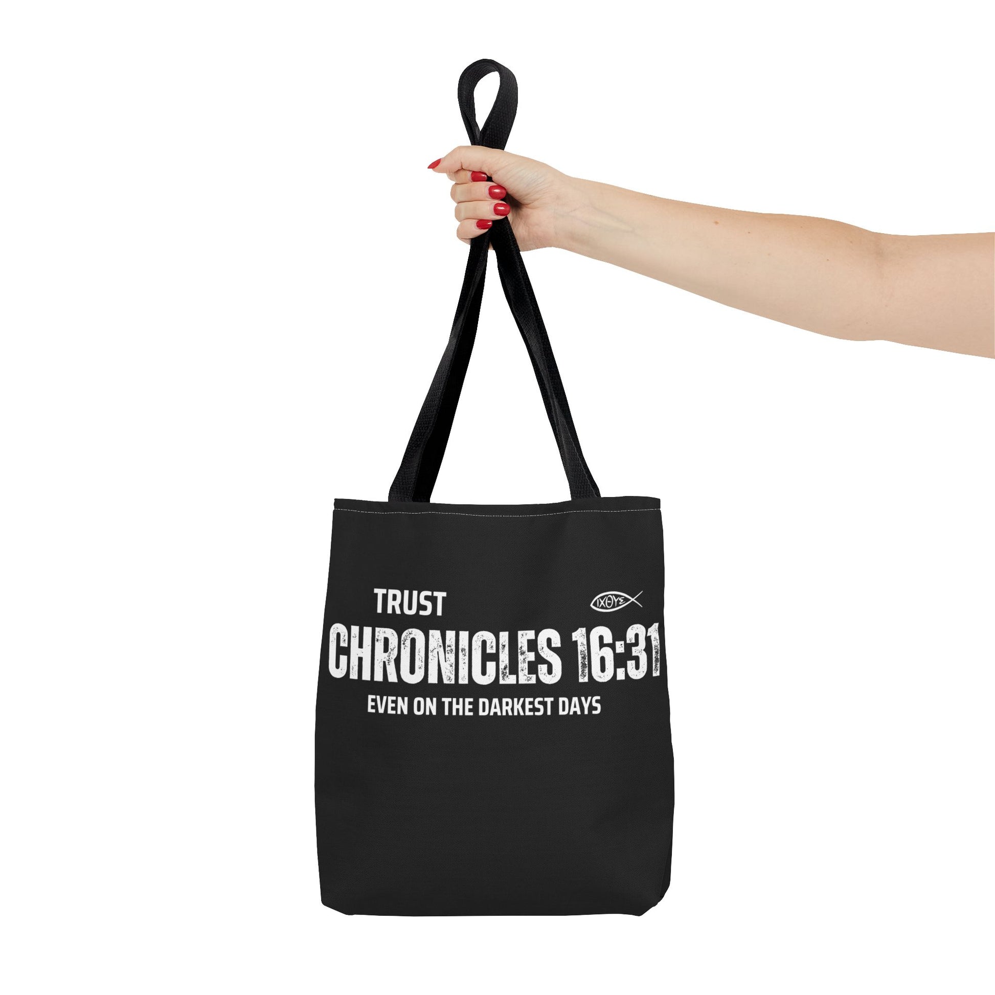 Inspirational Tote Bag - Trust Chronicles 16:31, Faith-themed Gift, Bible Verse Tote, Motivational Shopping Bag, Christian Message Accessory