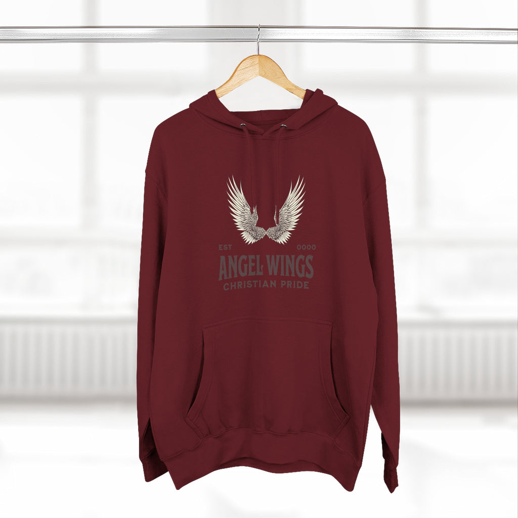 Angel Wings Fleece Hoodie, Christian Pride Apparel, Cozy Religious Gift, Inspirational Sweater, Faith-based Fashion
