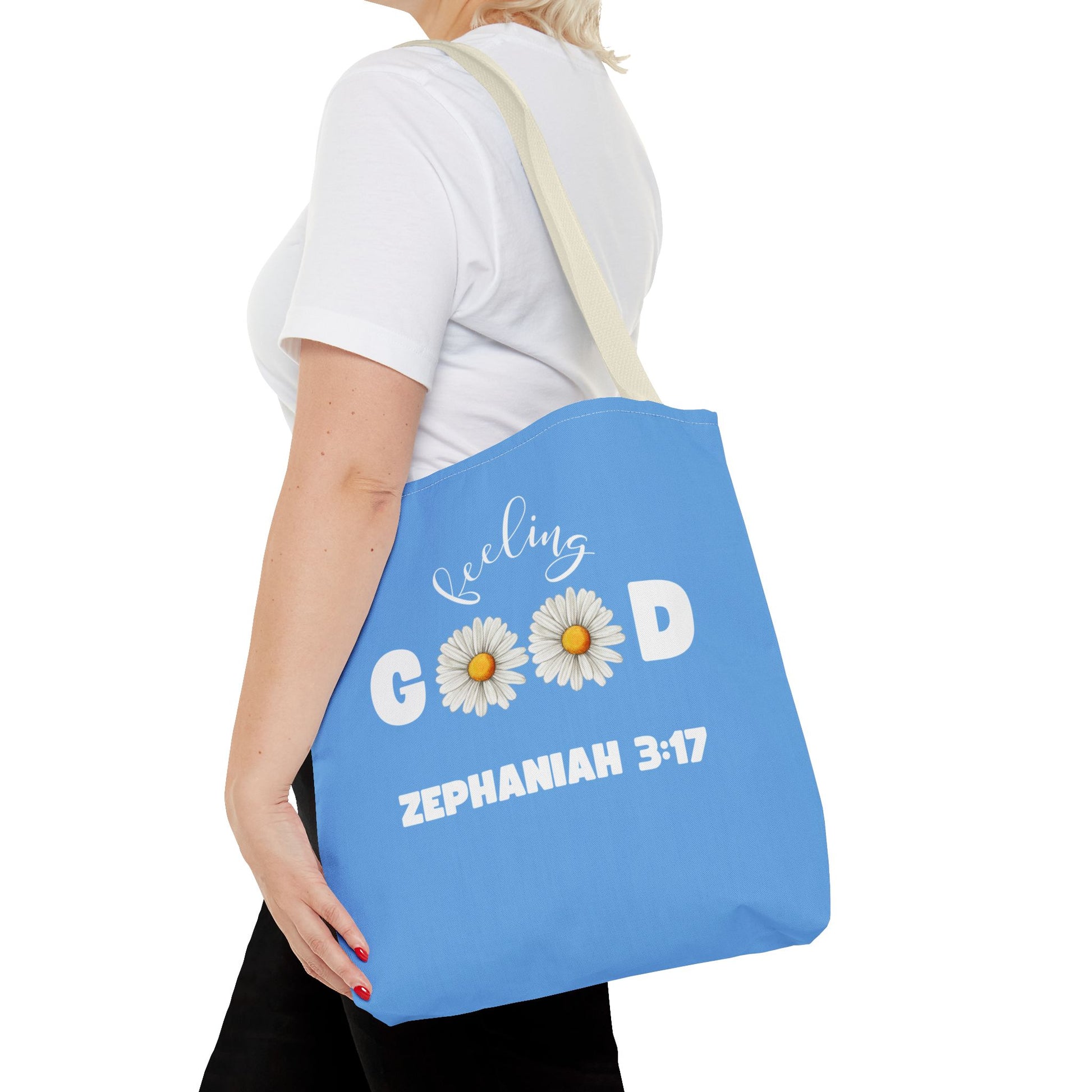 Inspirational Tote Bag - Feeling Good, Floral Design, Scripture Quote, Motivational Gift, Everyday Use, Church Events
