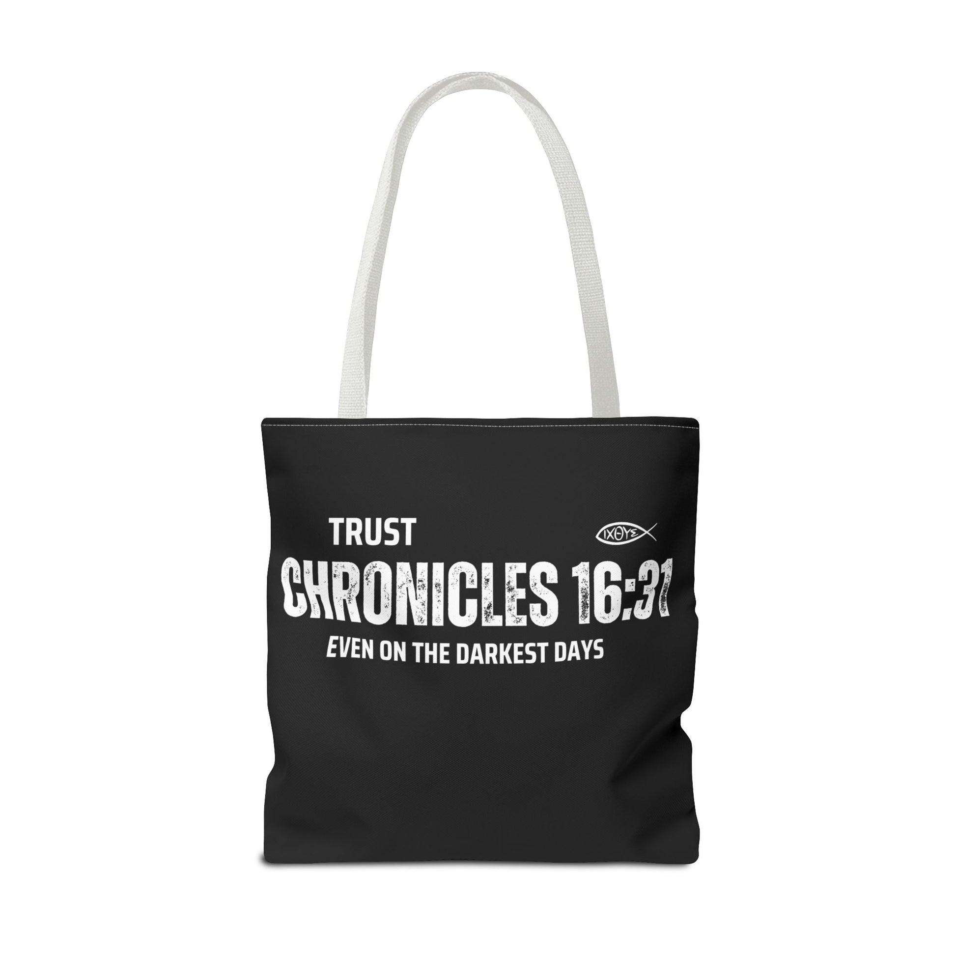 Inspirational Tote Bag - Trust Chronicles 16:31, Faith-themed Gift, Bible Verse Tote, Motivational Shopping Bag, Christian Message Accessory