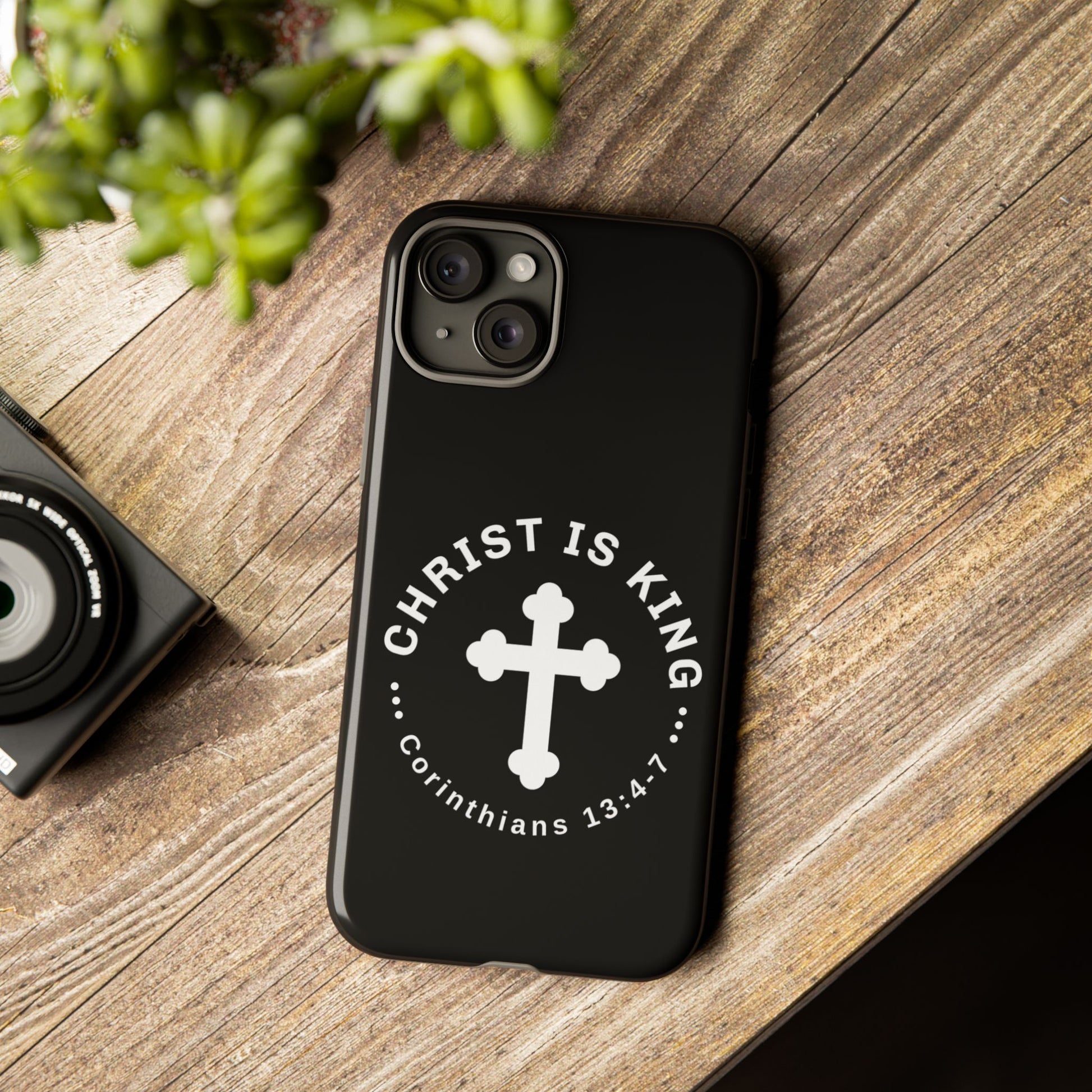 ⭐ Christ is King Phone Case – Tough Cases, Christian Gift, Bible Verse Merchandise, Cross Design, Faith Accessories